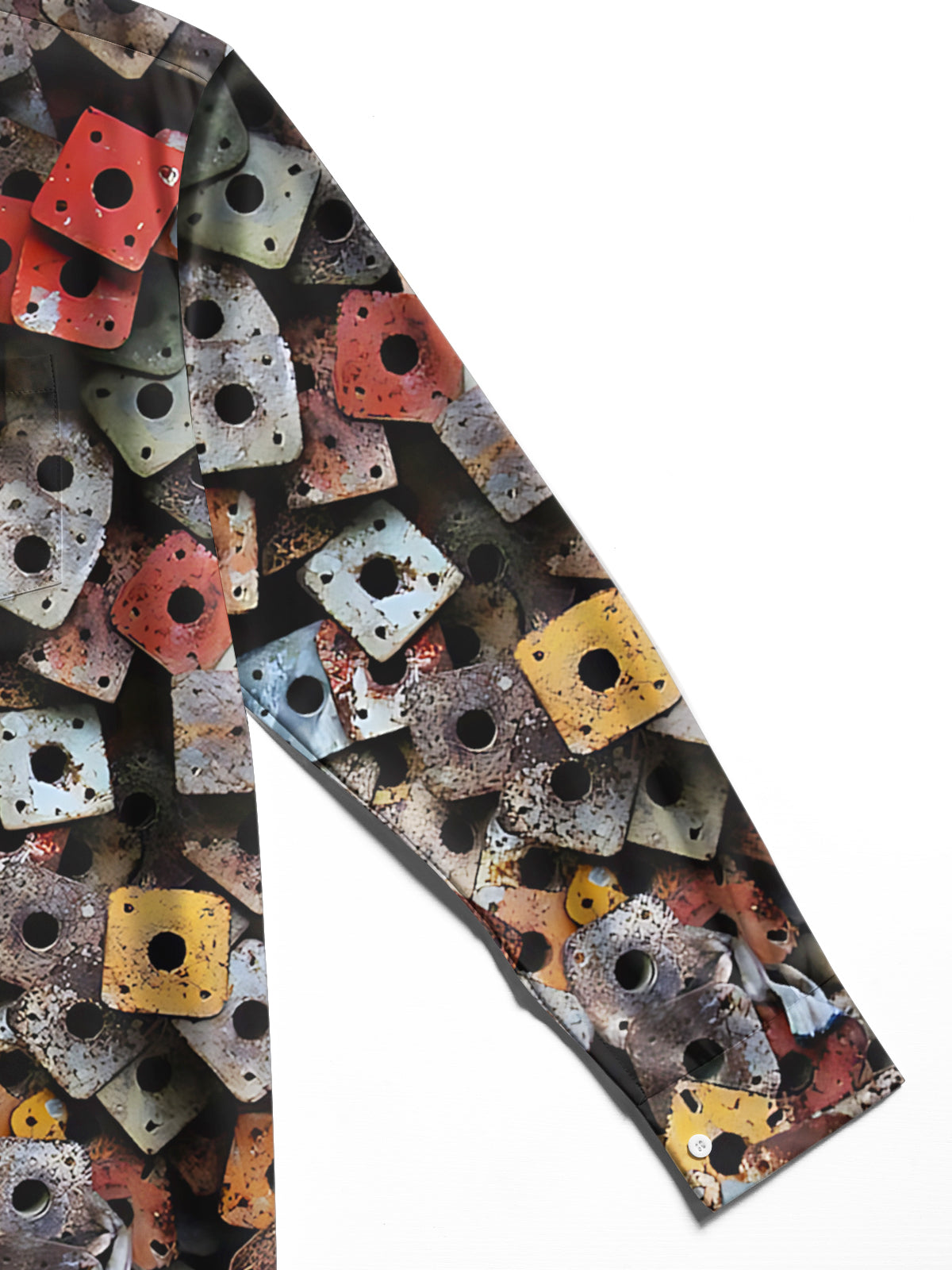 Steel Print Men's Pocket Long Sleeve Shirts