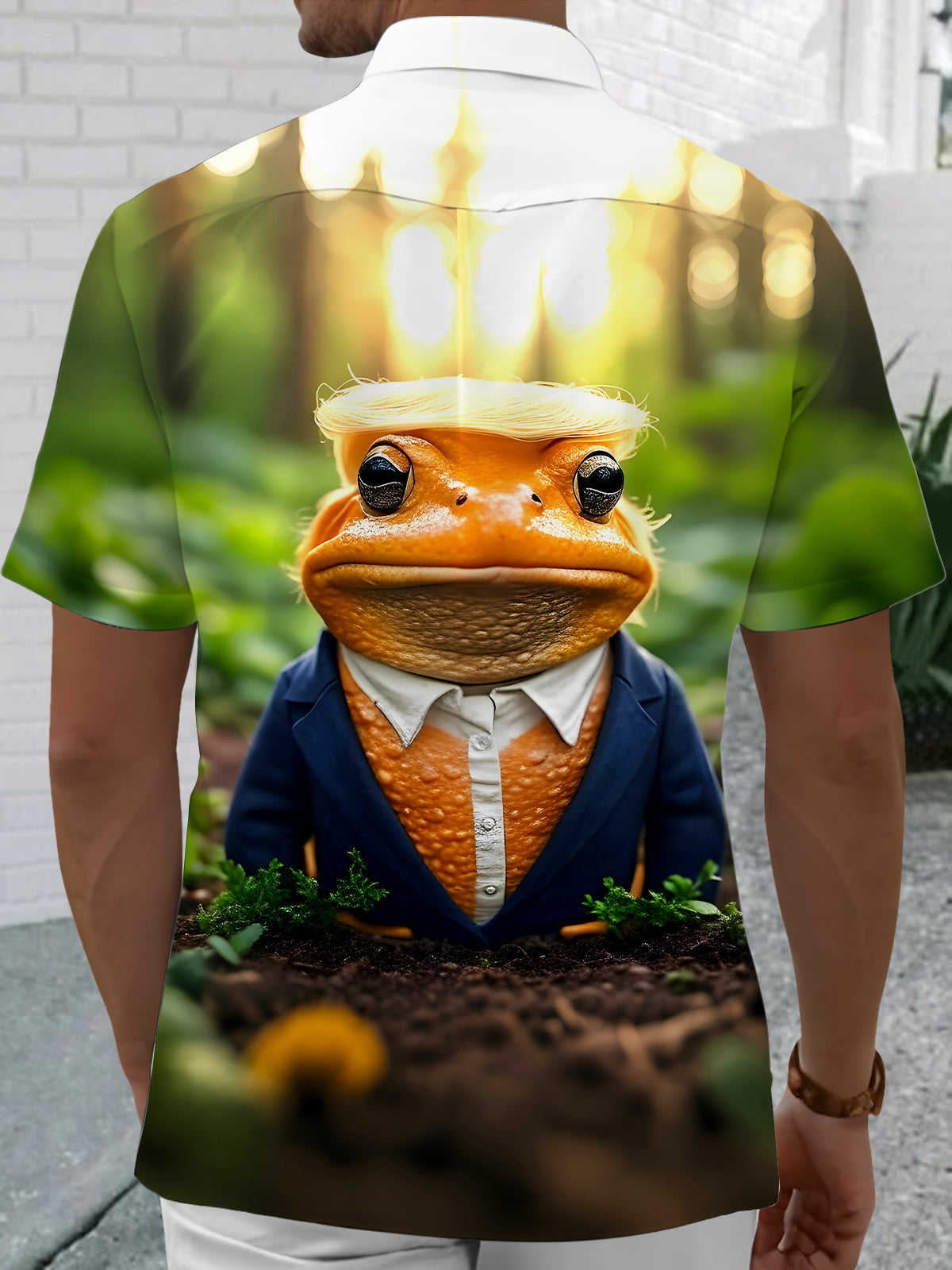 Funny Frog Men's Pocket Short Sleeve Shirts