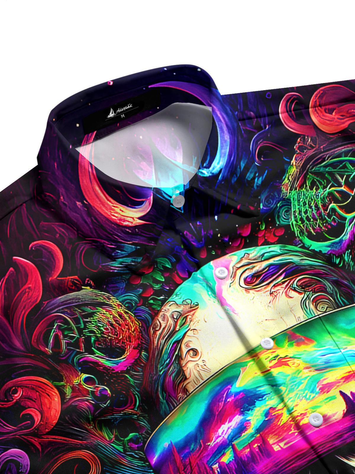 Skull Men's Pocket Long Sleeve Shirts