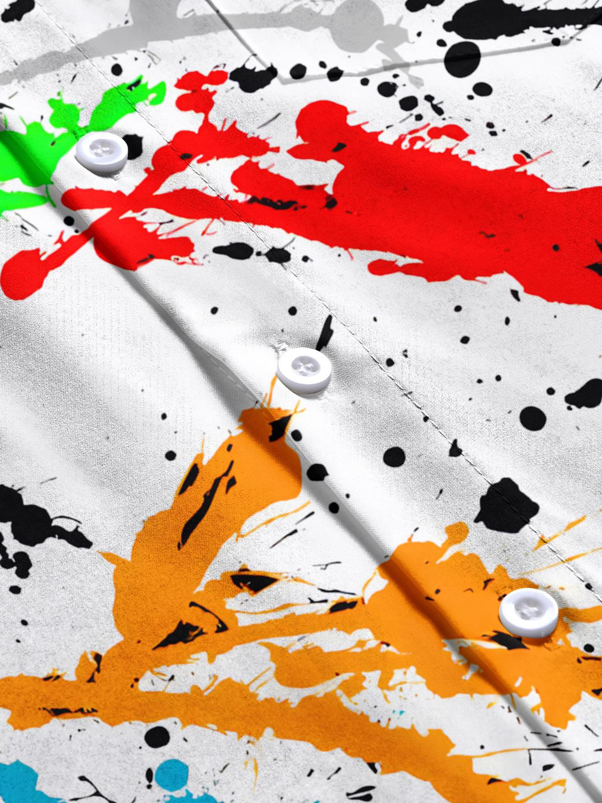 Abstract Tie Dye Print Men's Pocket Short Sleeve Shirts