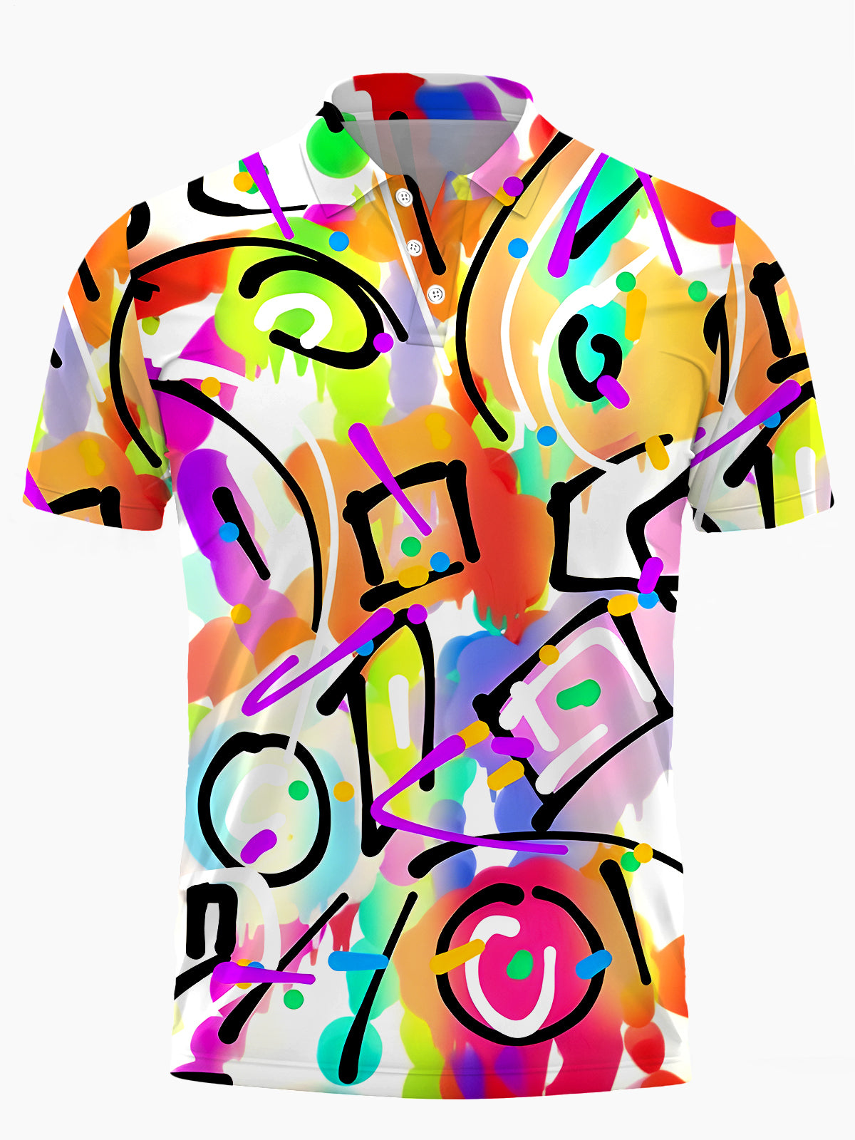 Geometry Men's Short Sleeve Button Polo Shirt