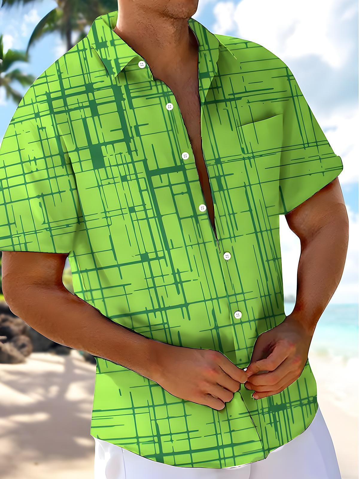 Geometry Men's Pocket Short Sleeve Shirts