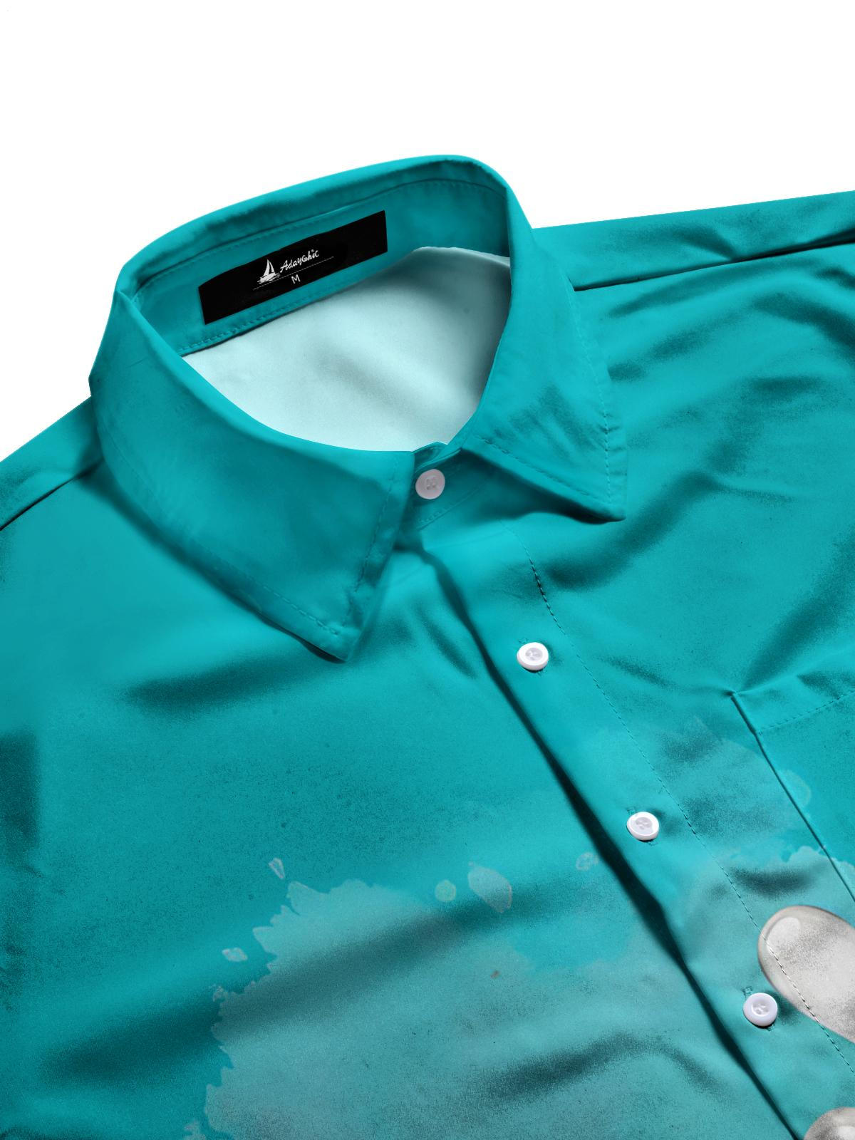 Bowling Print Men's Pocket Short Sleeve Shirts