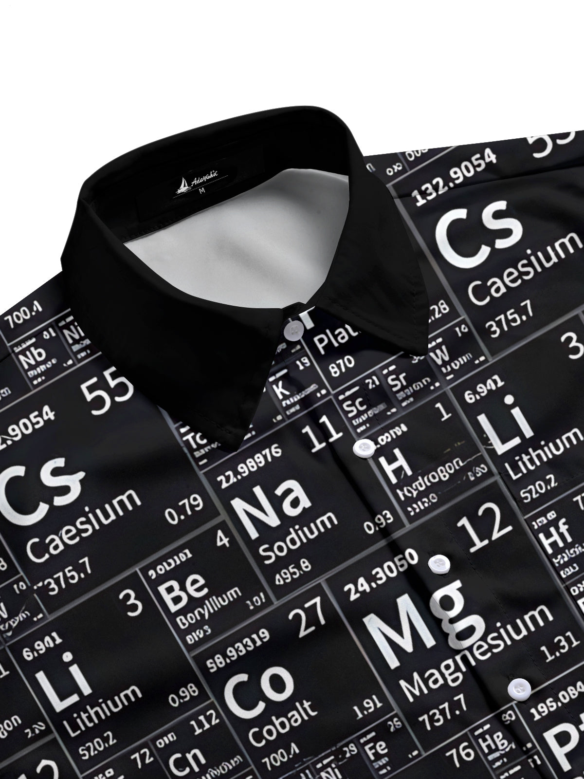 Periodic Table Print Men's Pocket Long Sleeve Shirts