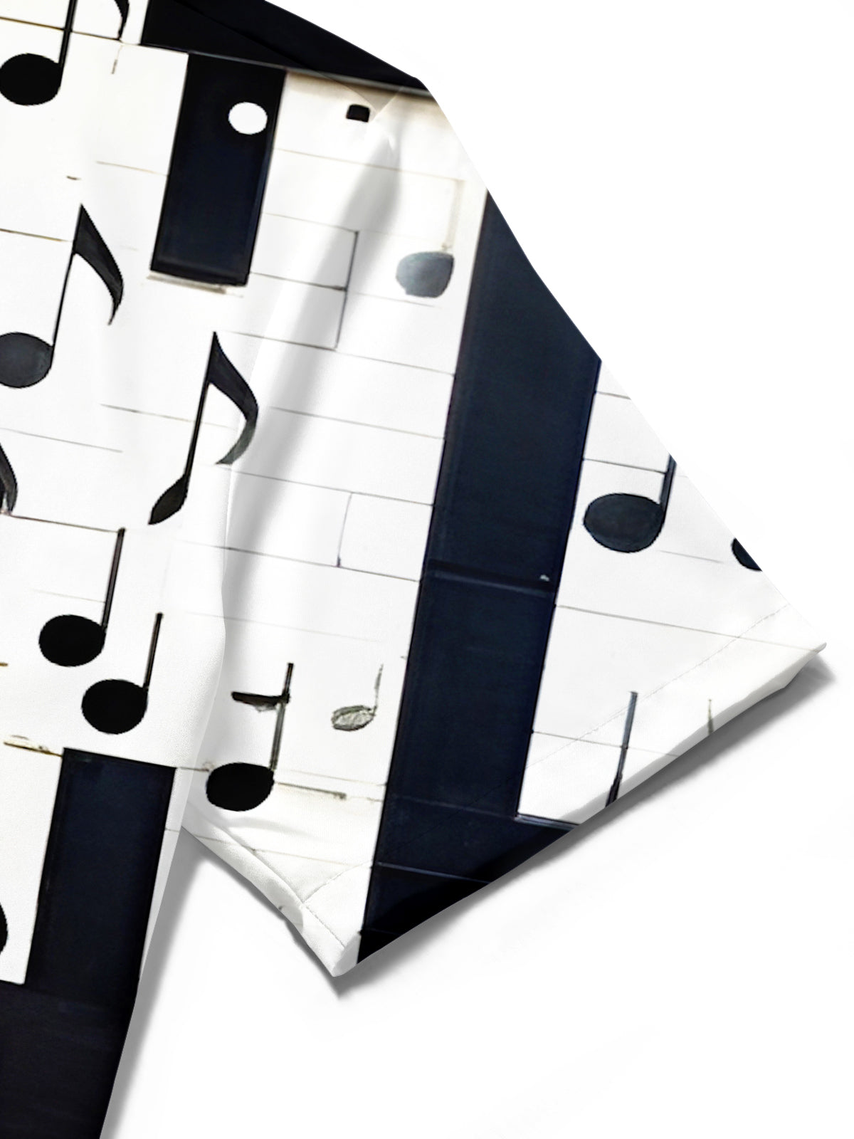 Color Block Piano Music Notes Men's Pocket Short Sleeve Shirts