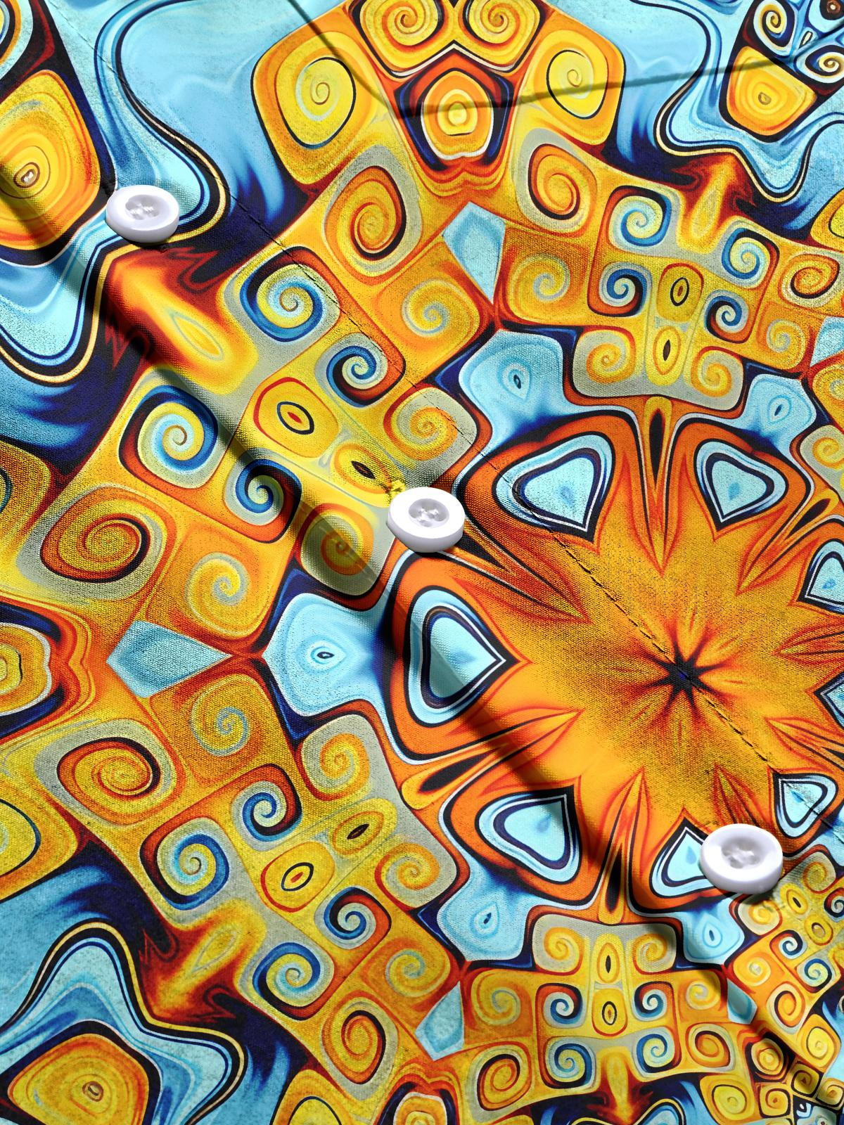 Abstract Men's Pocket Short Sleeve Shirts