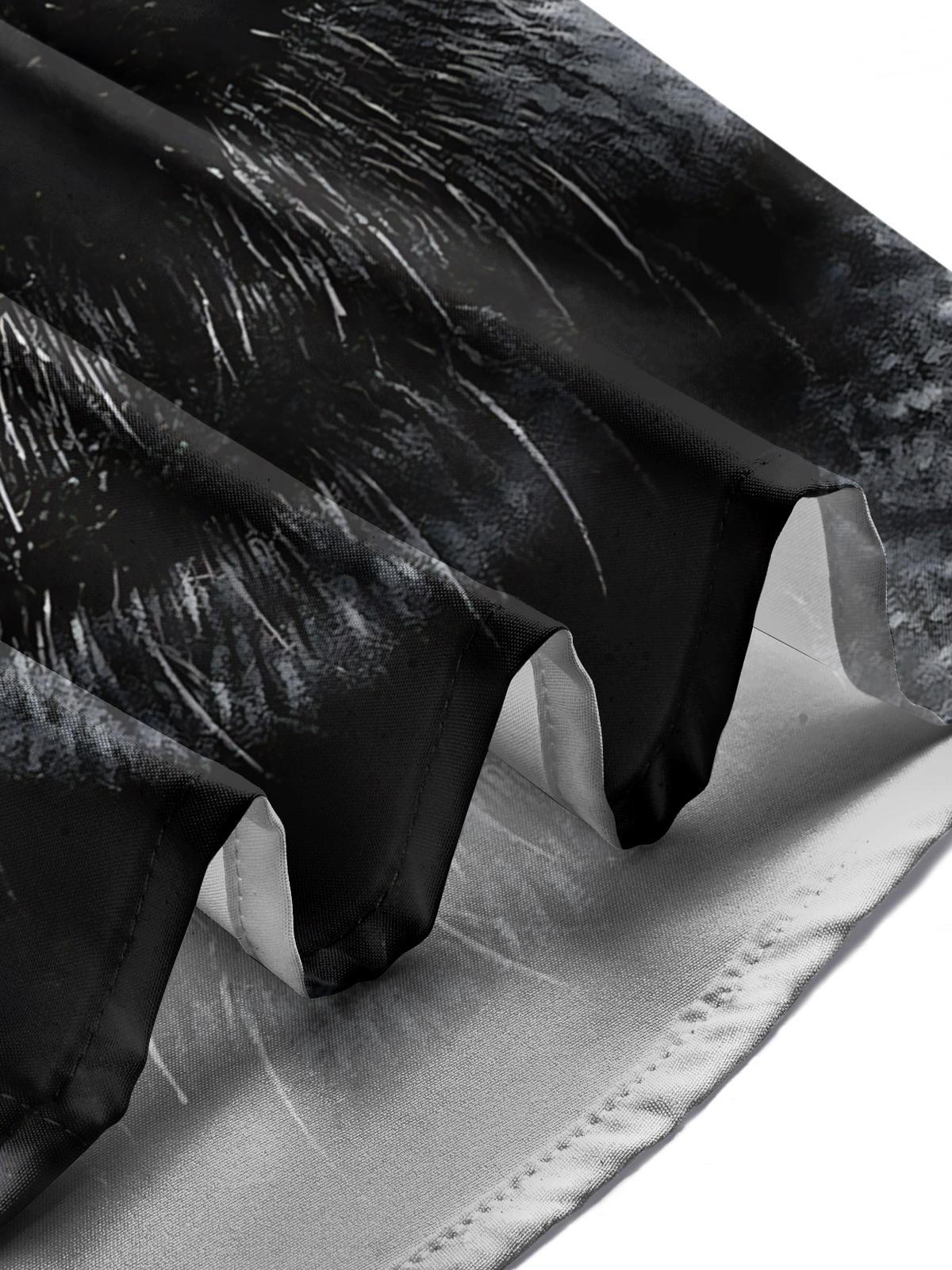 Dog Nose Print Men's Pocket Short Sleeve Shirts