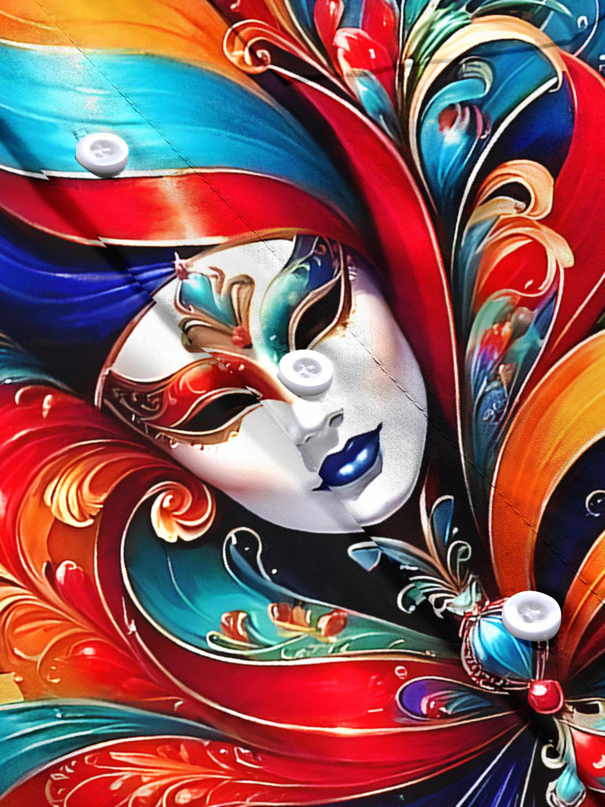 Mardi Gras Men's Pocket Short Sleeve Shirts