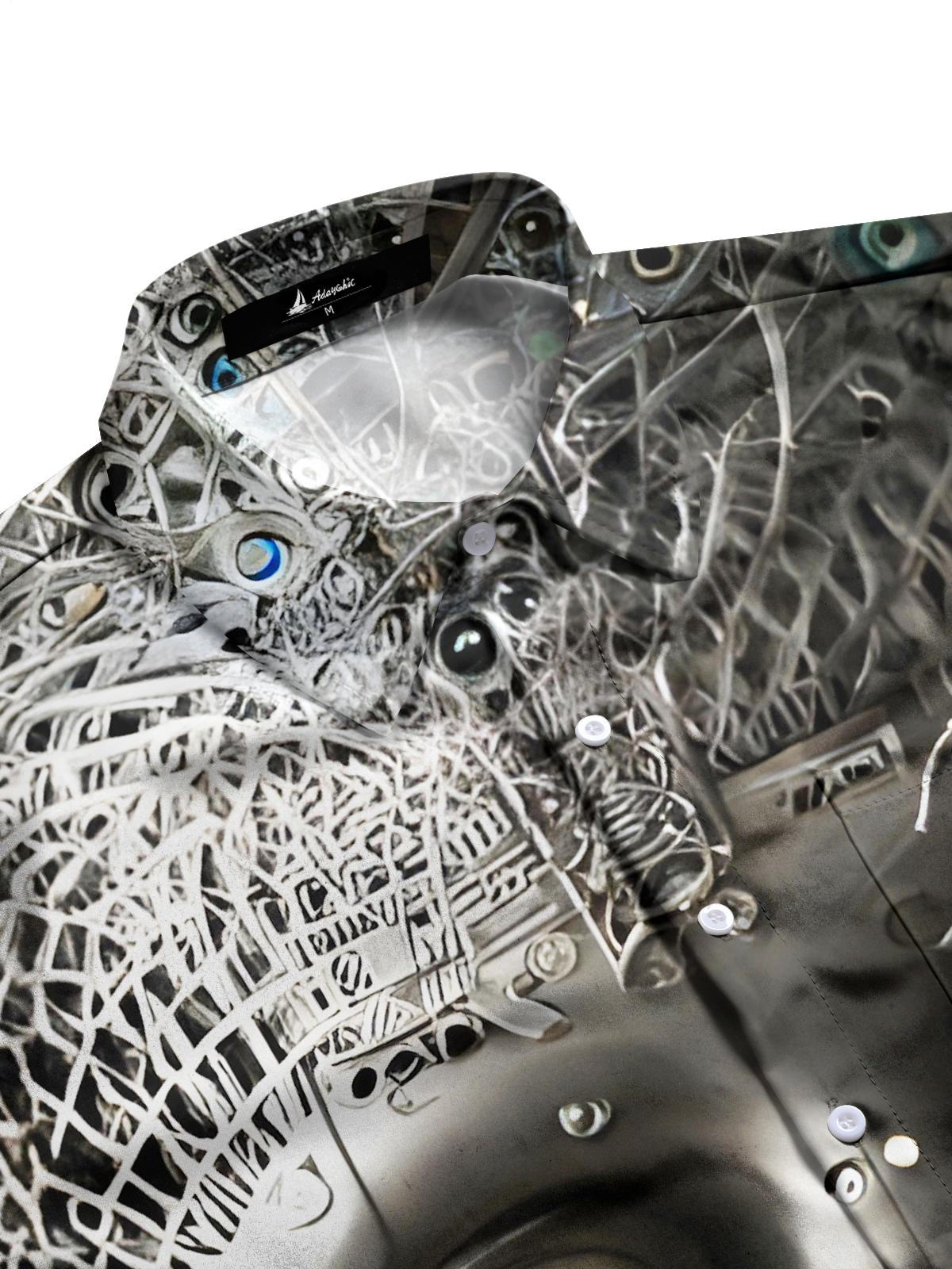 Funny Art Face Men's Pocket Short Sleeve Shirts