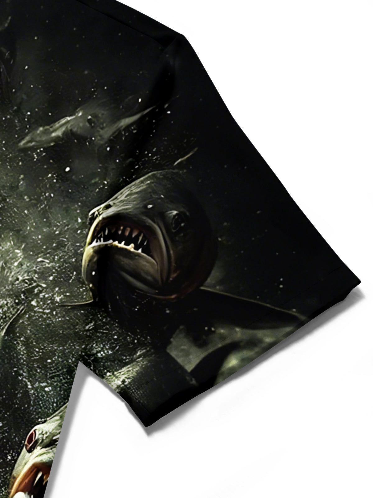 Piranhas Print Men's Pocket Short Sleeve Shirts