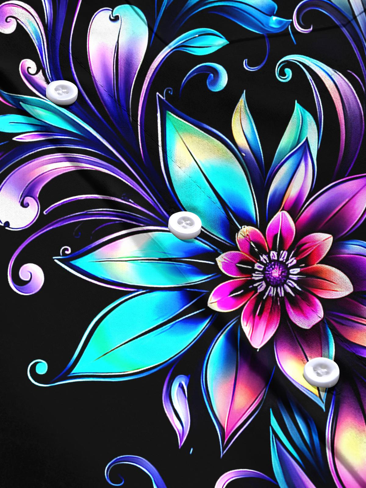 Floral Men's Pocket Short Sleeve Shirts