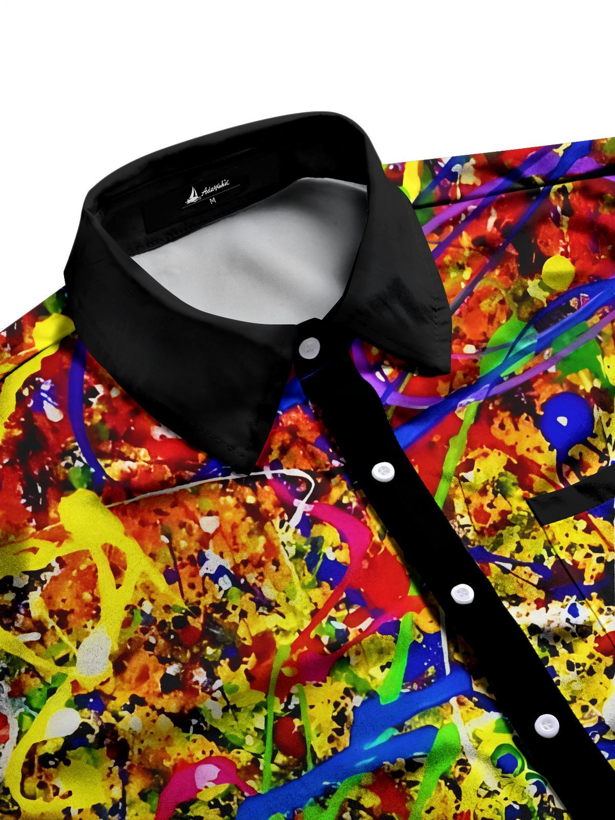 Tie Dye Men's Pocket Short Sleeve Shirts