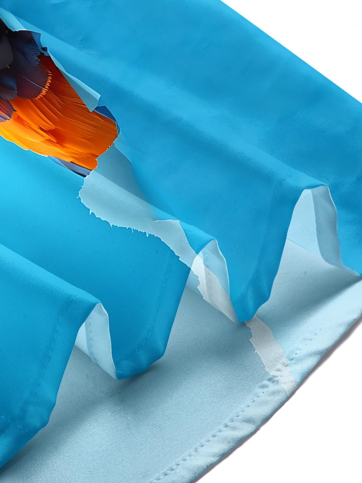 Parrot Print Men's Pocket Short Sleeve Shirts