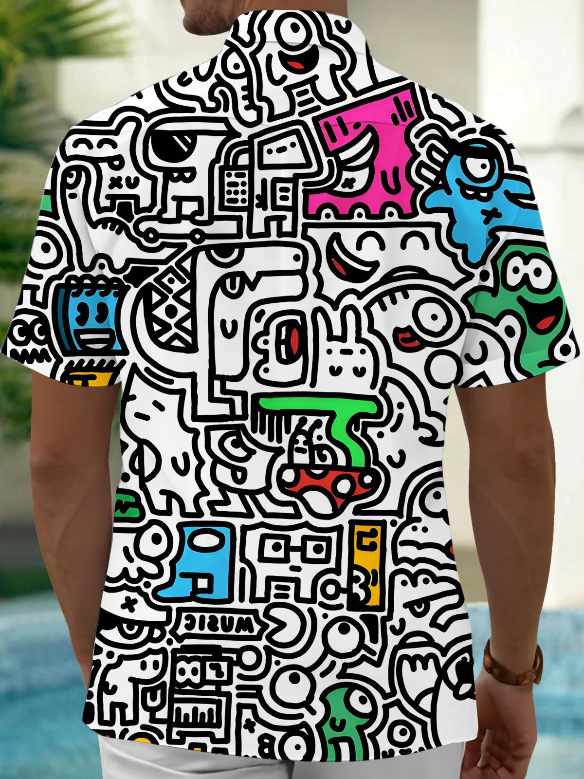 Art Print Men's Pocket Short Sleeve Shirts