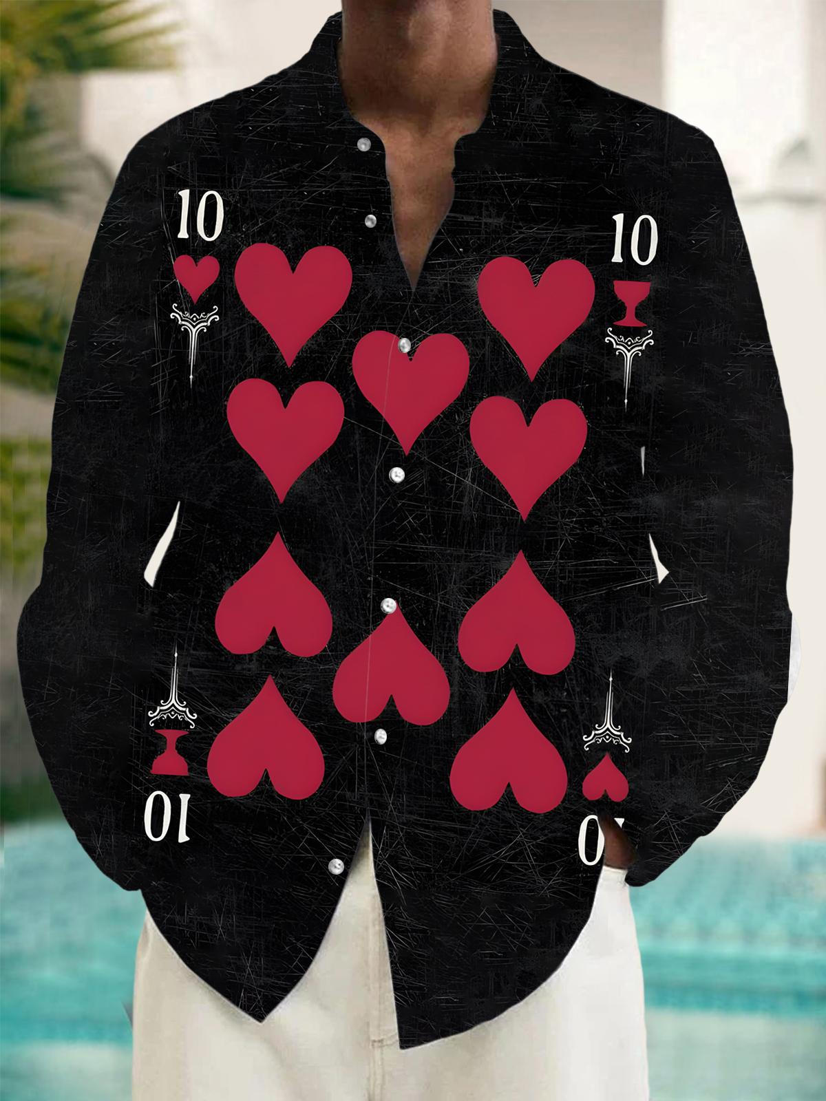 Poker Men's Pocket Long Sleeve Shirts