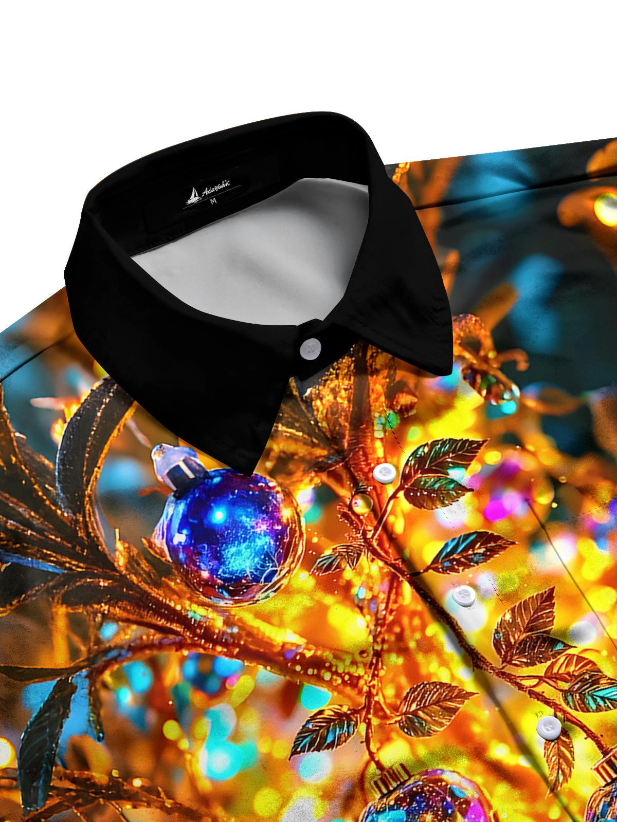 Christmas Lights Men's Pocket Long Sleeve Shirts