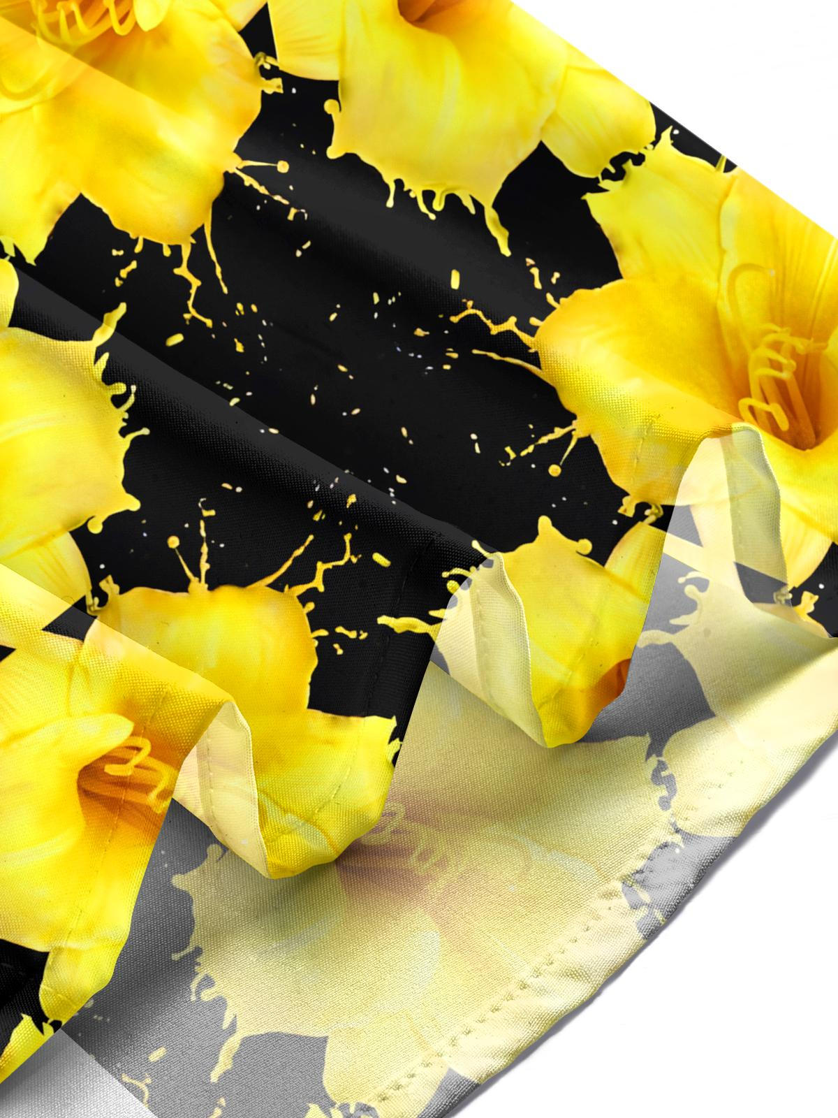 Floral Print Men's Pocket Short Sleeve Shirts