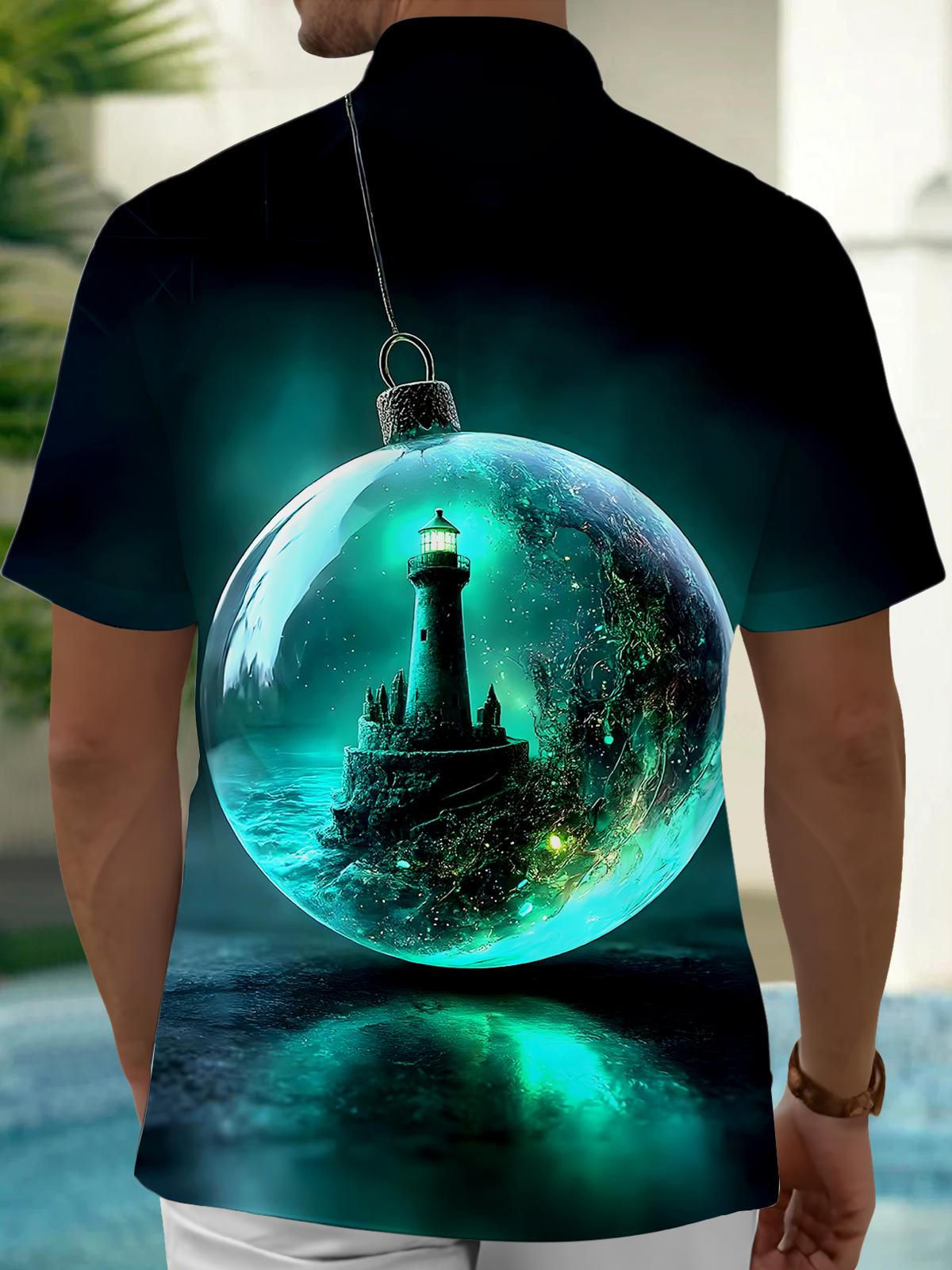 Hawaiian Lighthouse Men's Pocket Short Sleeve Shirts