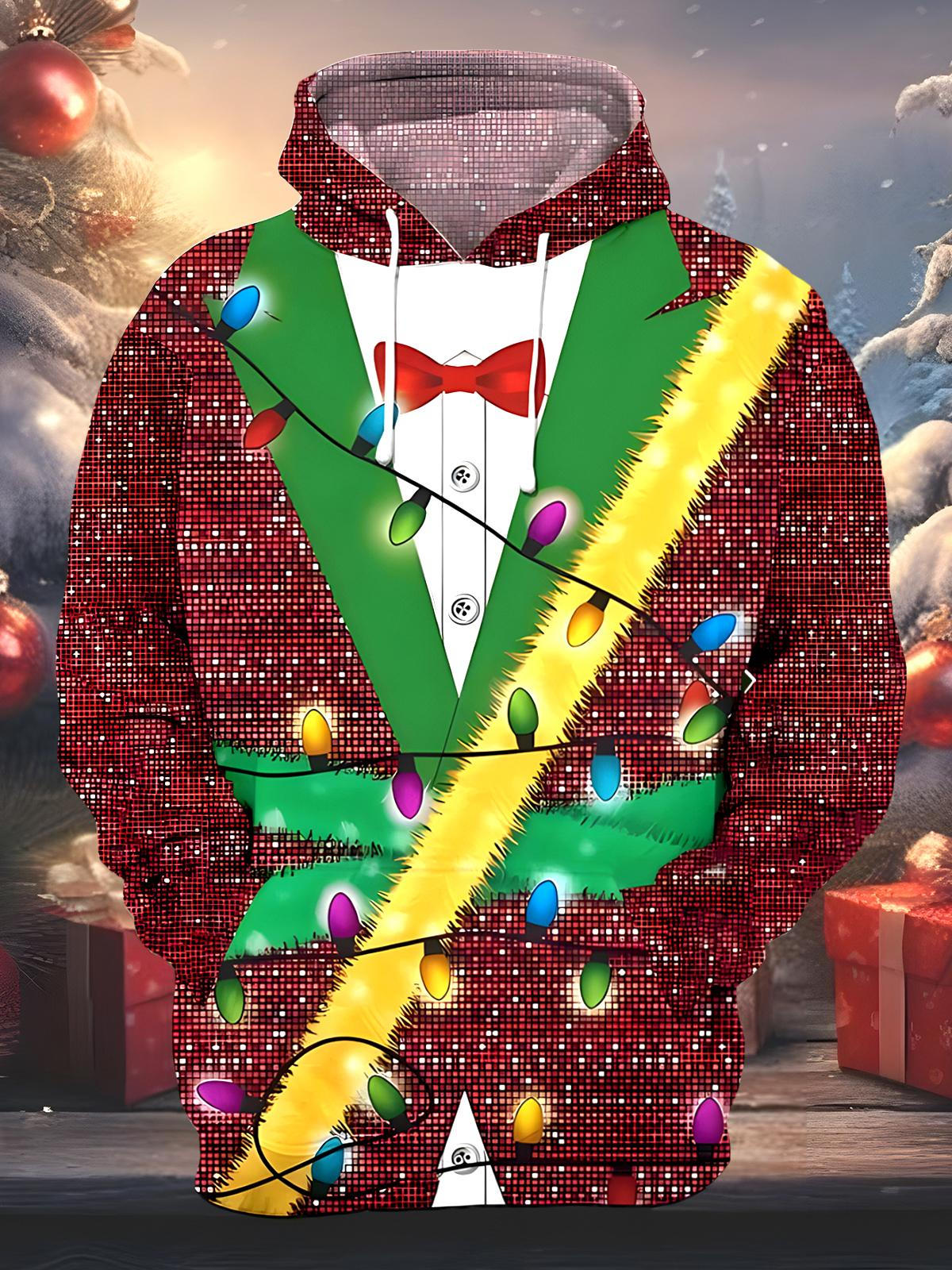 Funny Christmas Costume Men's Long Sleeve Pocket Hoodies