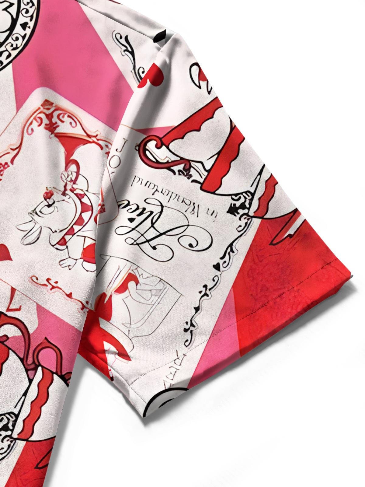 Poker Print Men's Pocket Short Sleeve Shirts