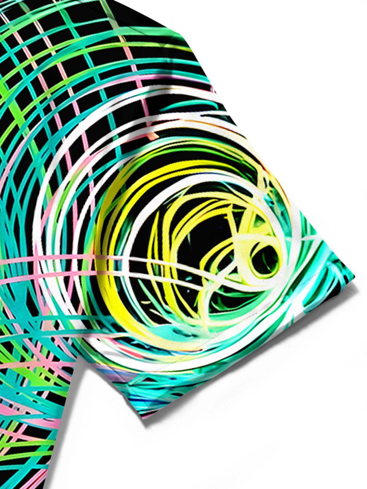 Geometry Circle Men's Pocket Short Sleeve Shirts