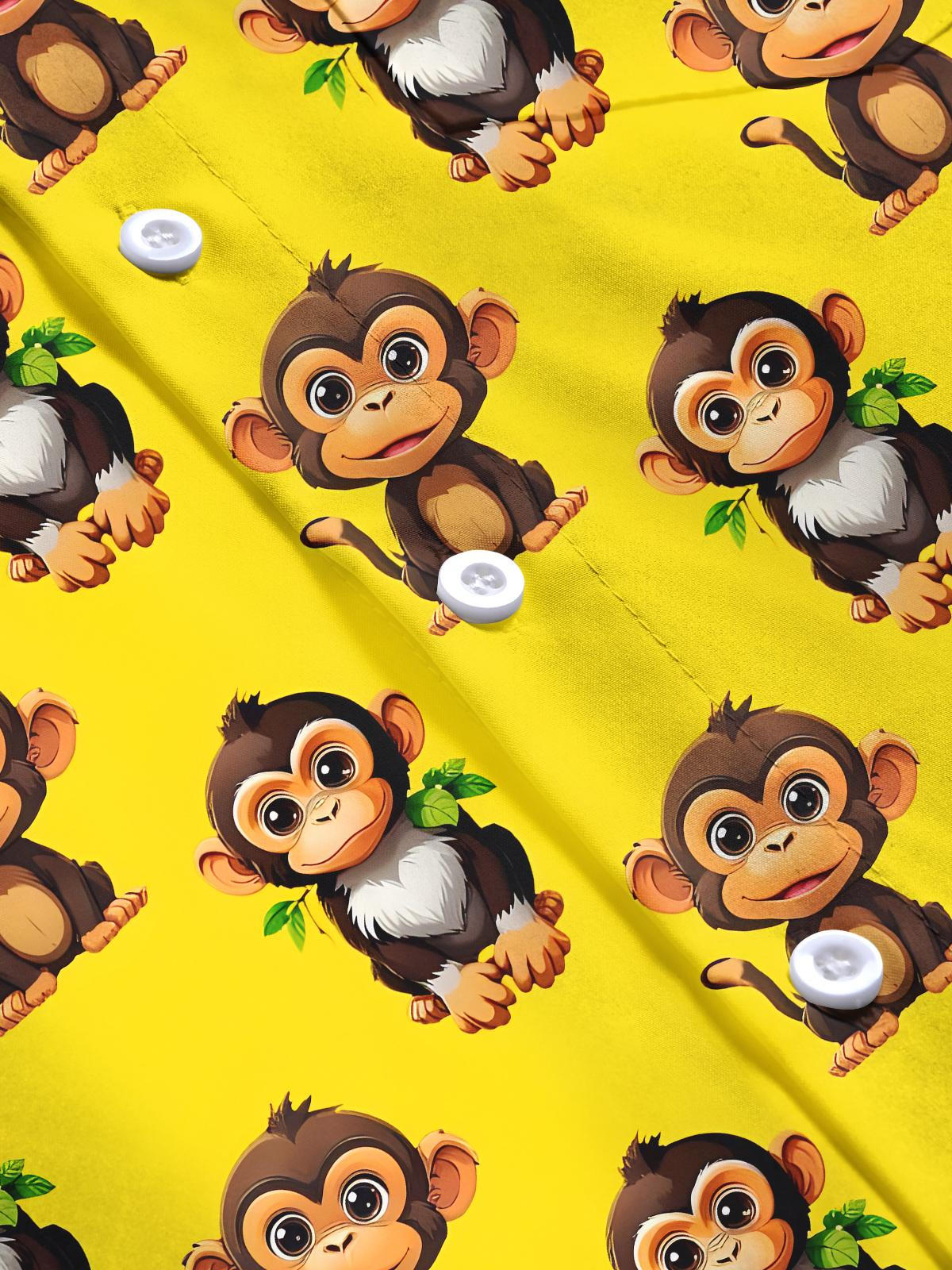 Monkey Men's Pocket Short Sleeve Shirts