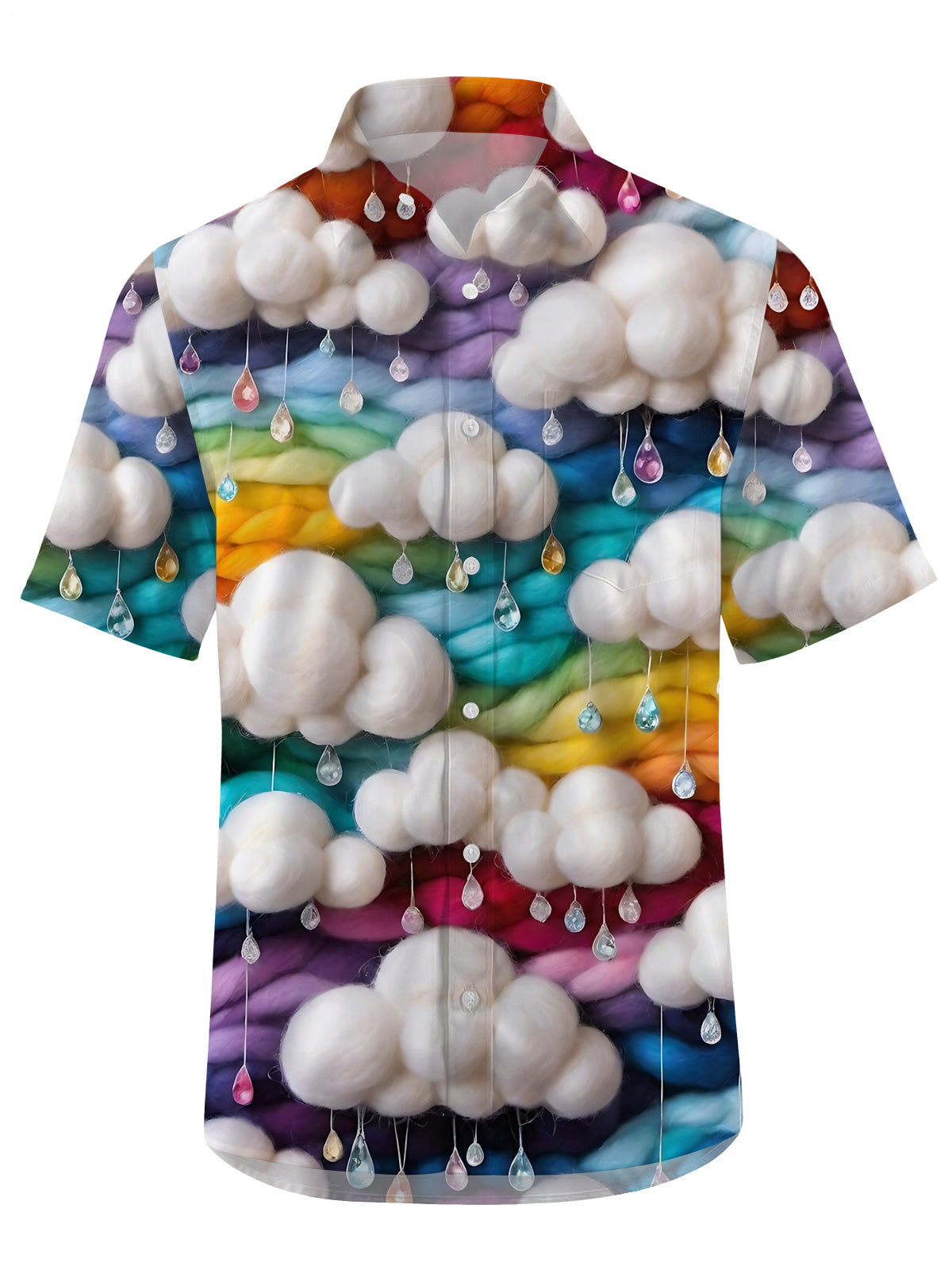 Cloud Print Men's Pocket Short Sleeve Shirts