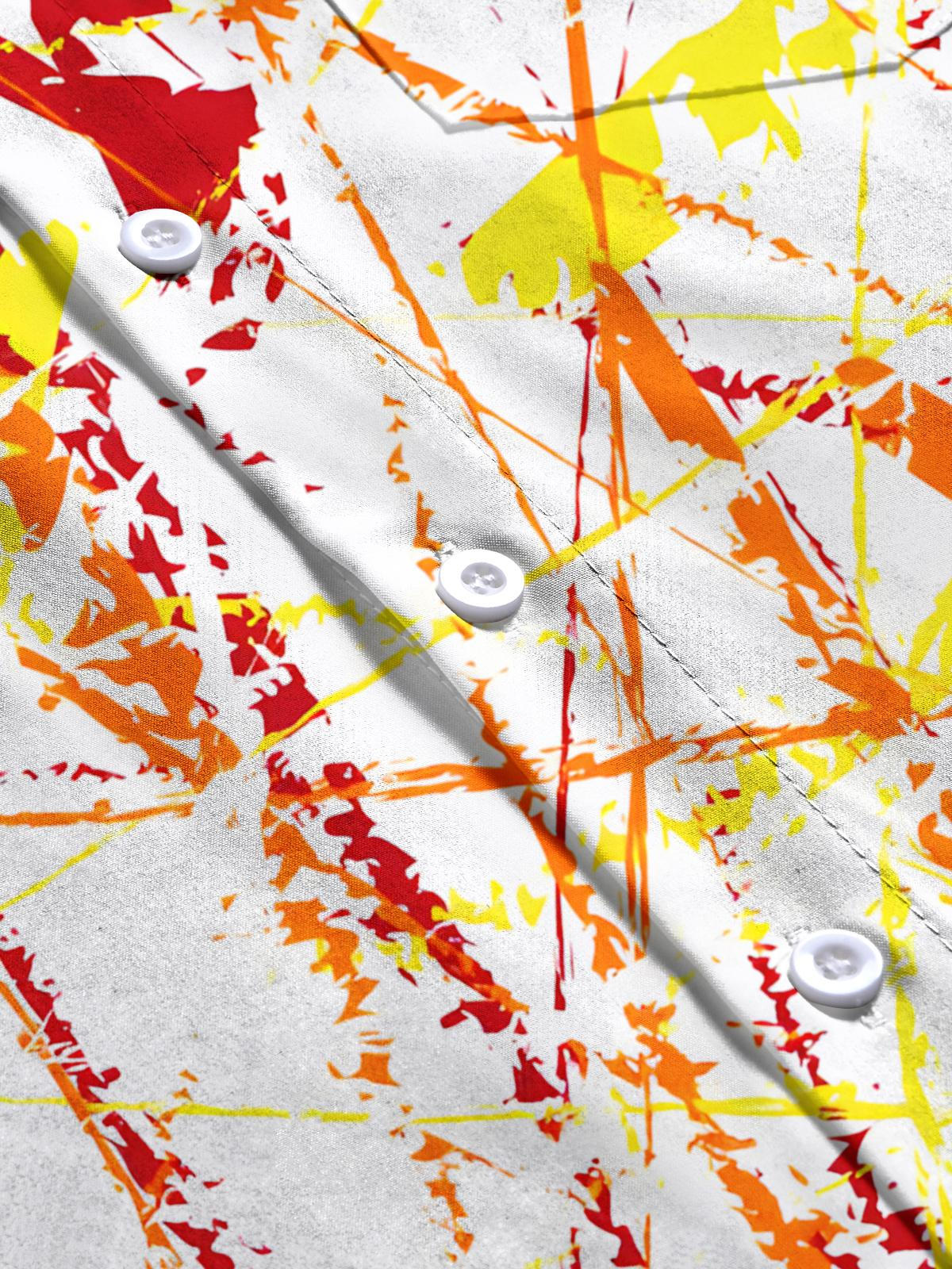 Abstract Line Print Men's Pocket Short Sleeve Shirts