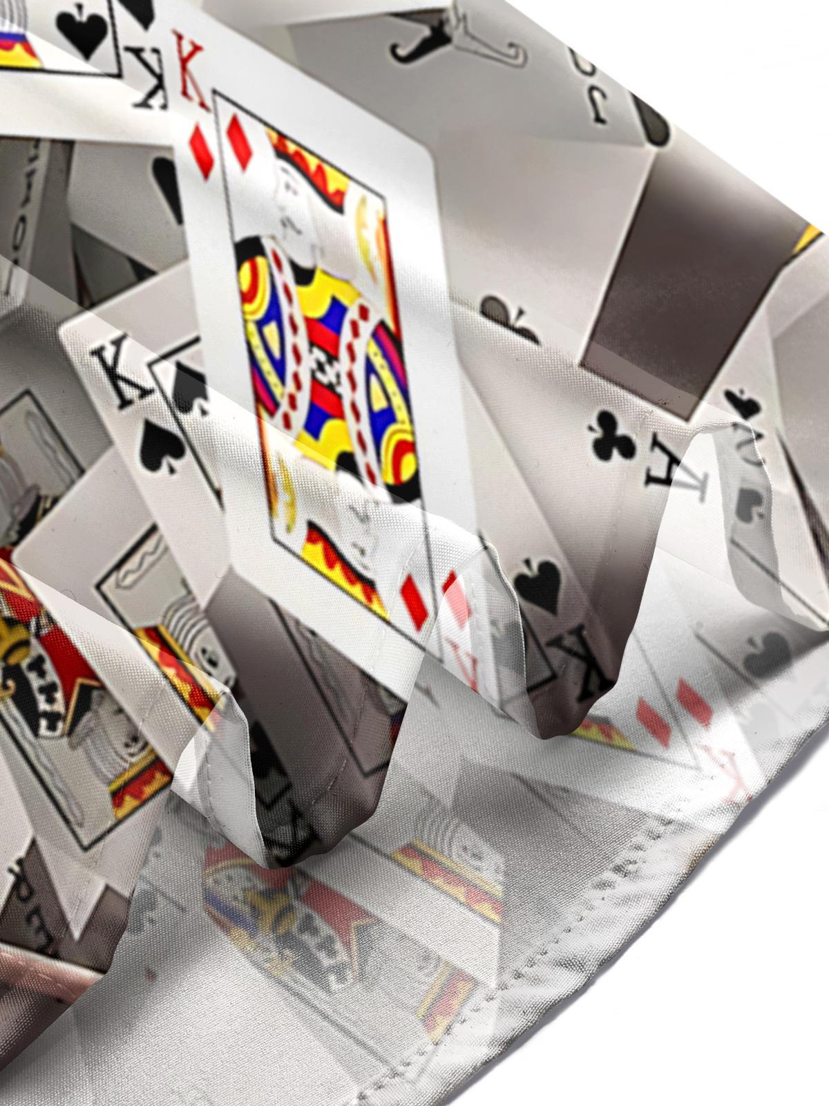 Poker Print Men's Pocket Long Sleeve Shirts