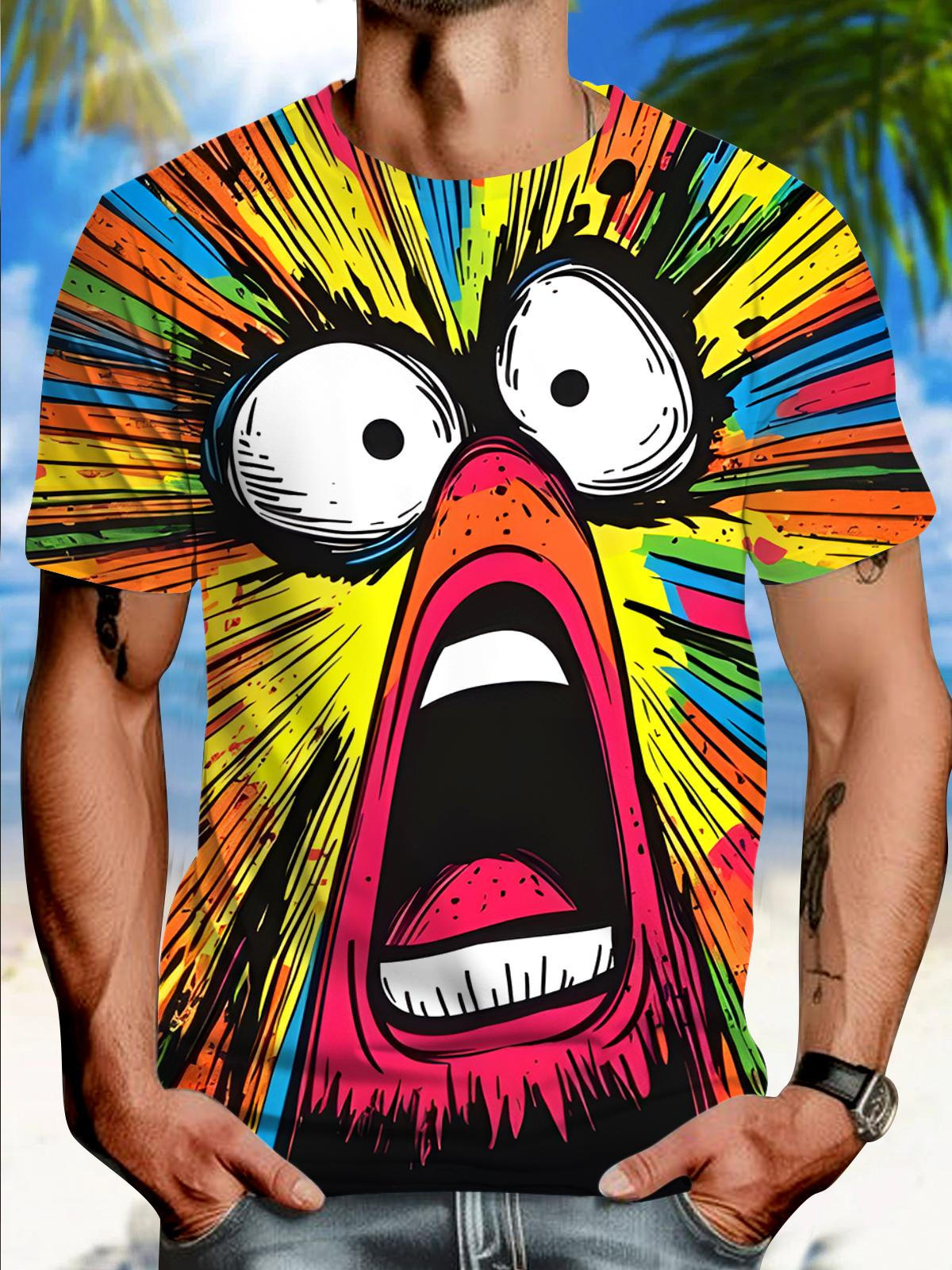 Funny Round Neck Short Sleeve Men's T-shirt