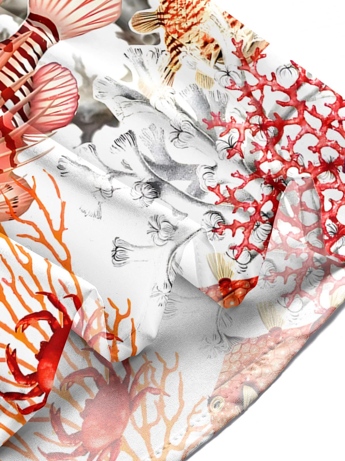 Hawaiian Fish Crab Men's Pocket Short Sleeve Shirts