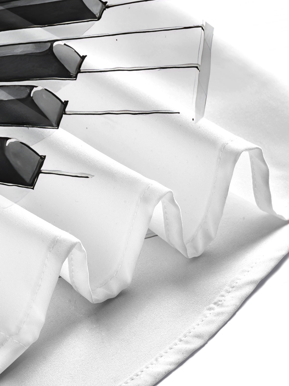 Piano Print Men's Pocket Short Sleeve Shirts