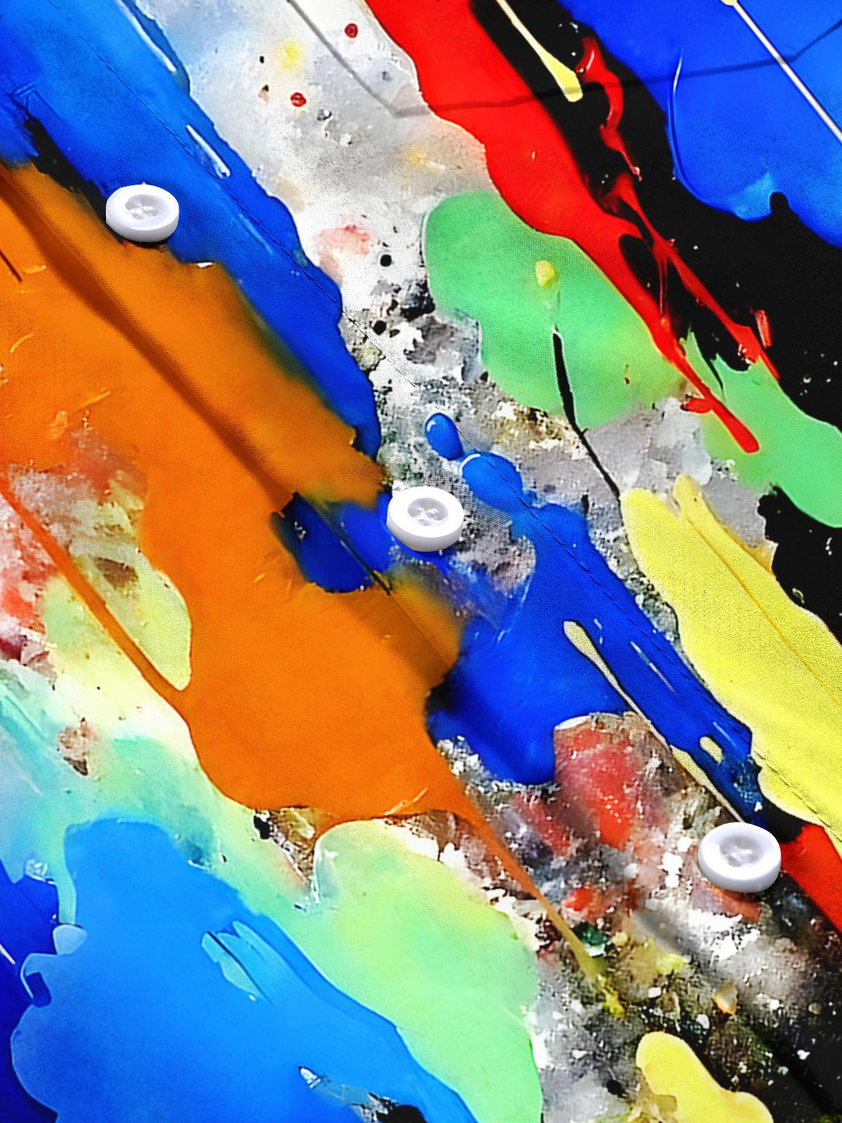 Abstract Tie Dye Men's Pocket Short Sleeve Shirts