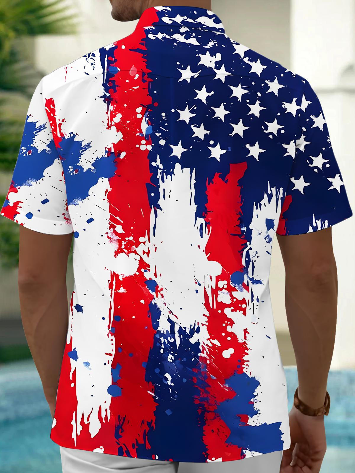 Independence Day Men's Pocket Short Sleeve Shirts
