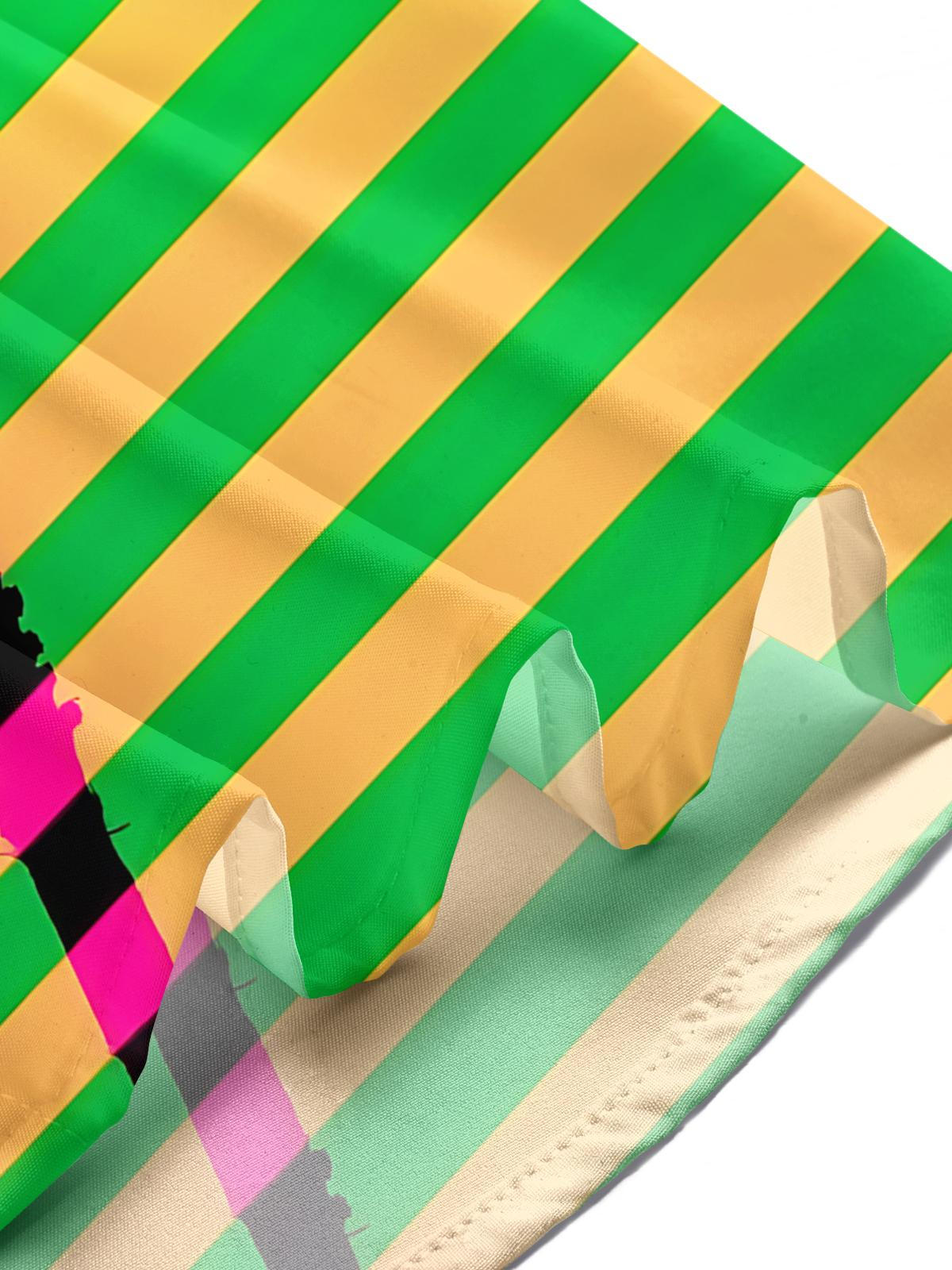 Coconut Tree Stripe Print Men's Pocket Short Sleeve Shirts