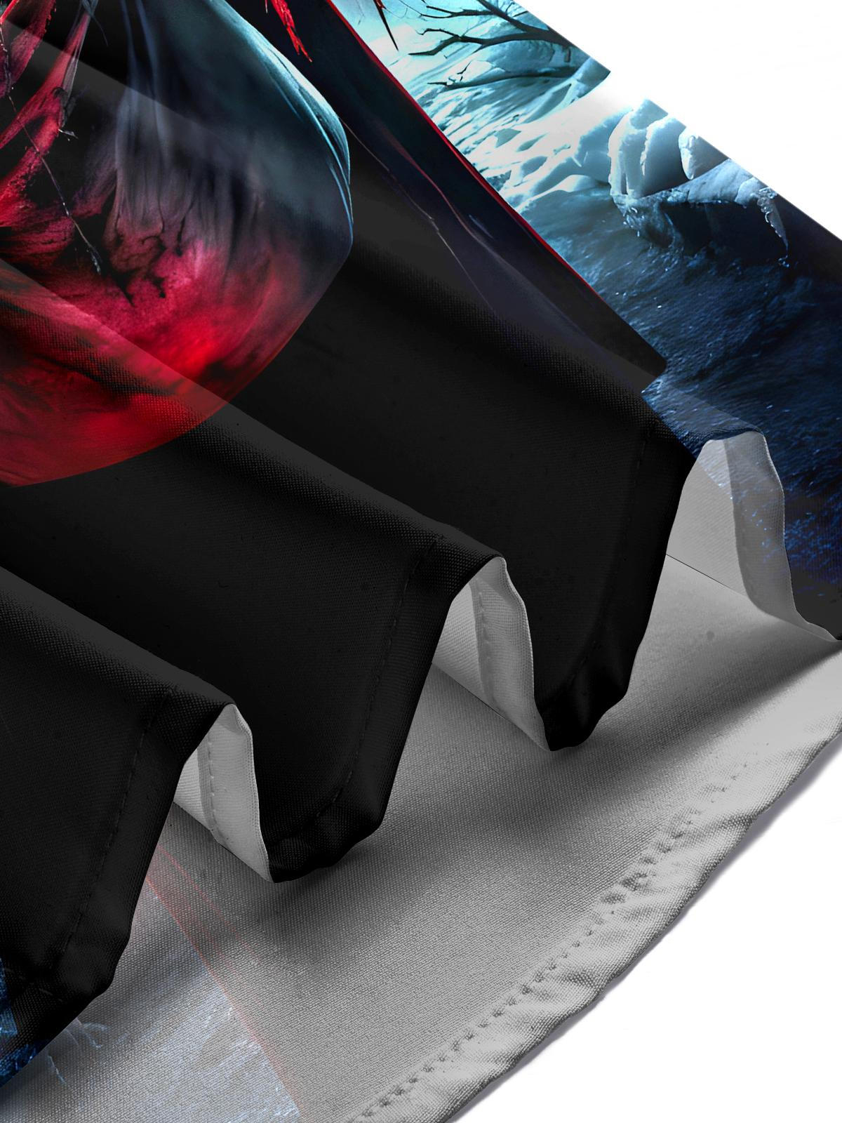 Santa Claus Skull Men's Pocket Long Sleeve Shirts