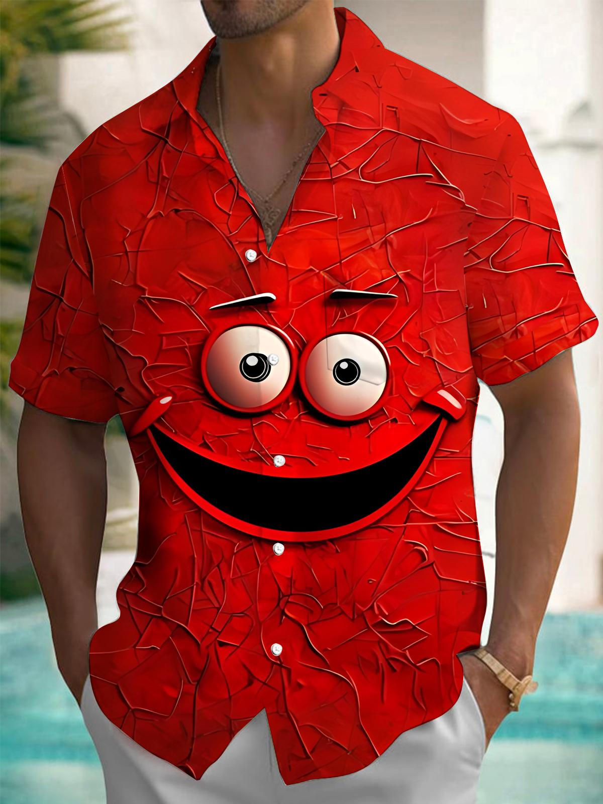 Fun Print Men's Pocket Short Sleeve Shirts