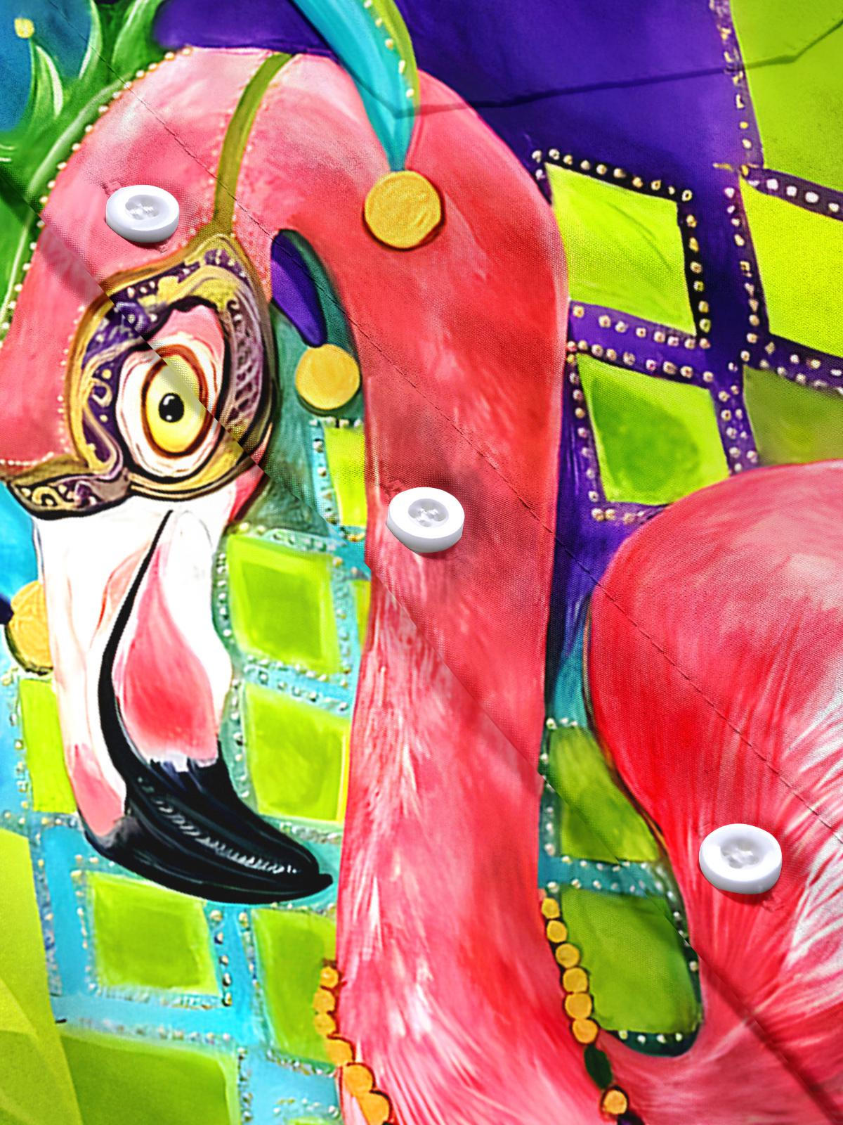 Flamingo Men's Pocket Short Sleeve Shirts