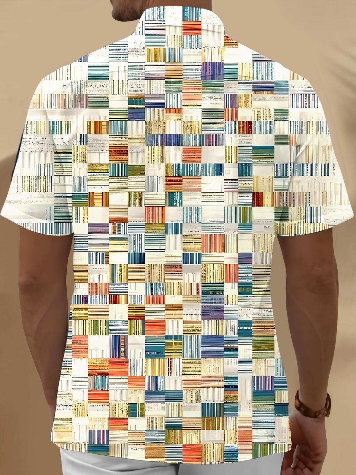 Geometry Men's Pocket Short Sleeve Shirts