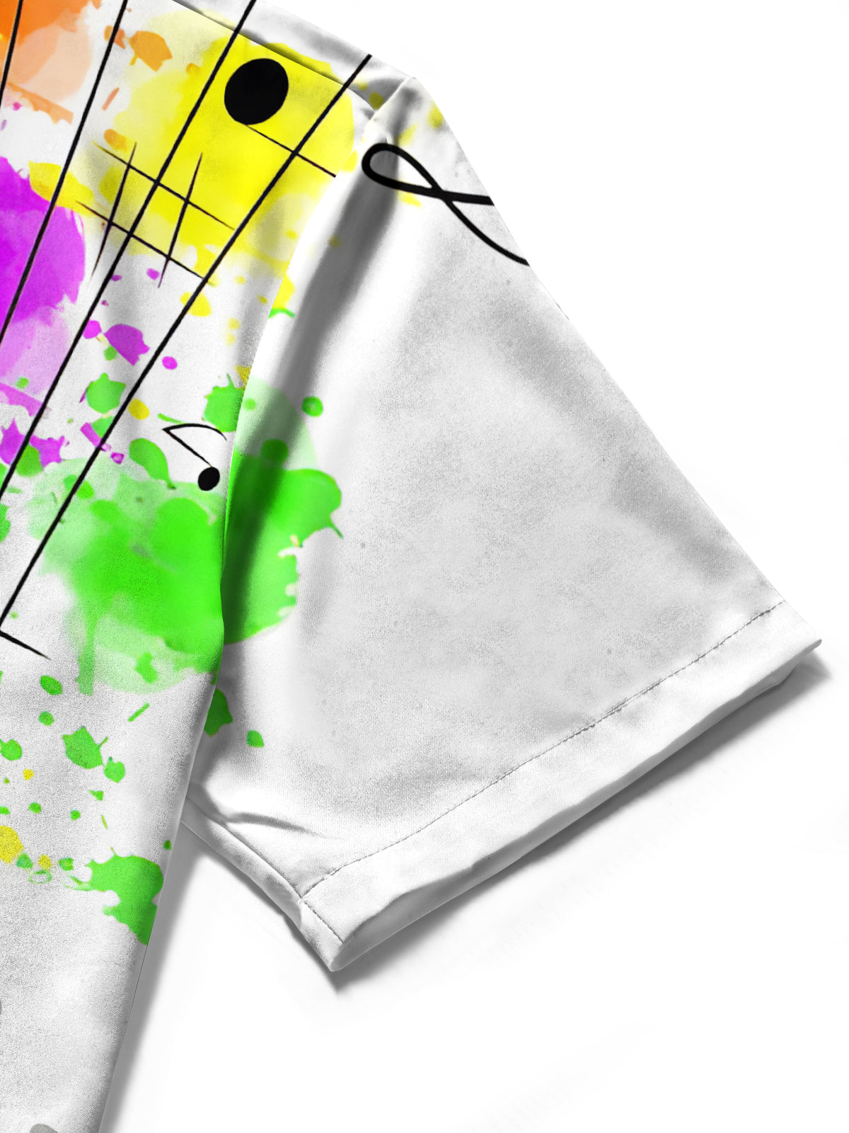 Note Print Men's Pocket Short Sleeve Shirts