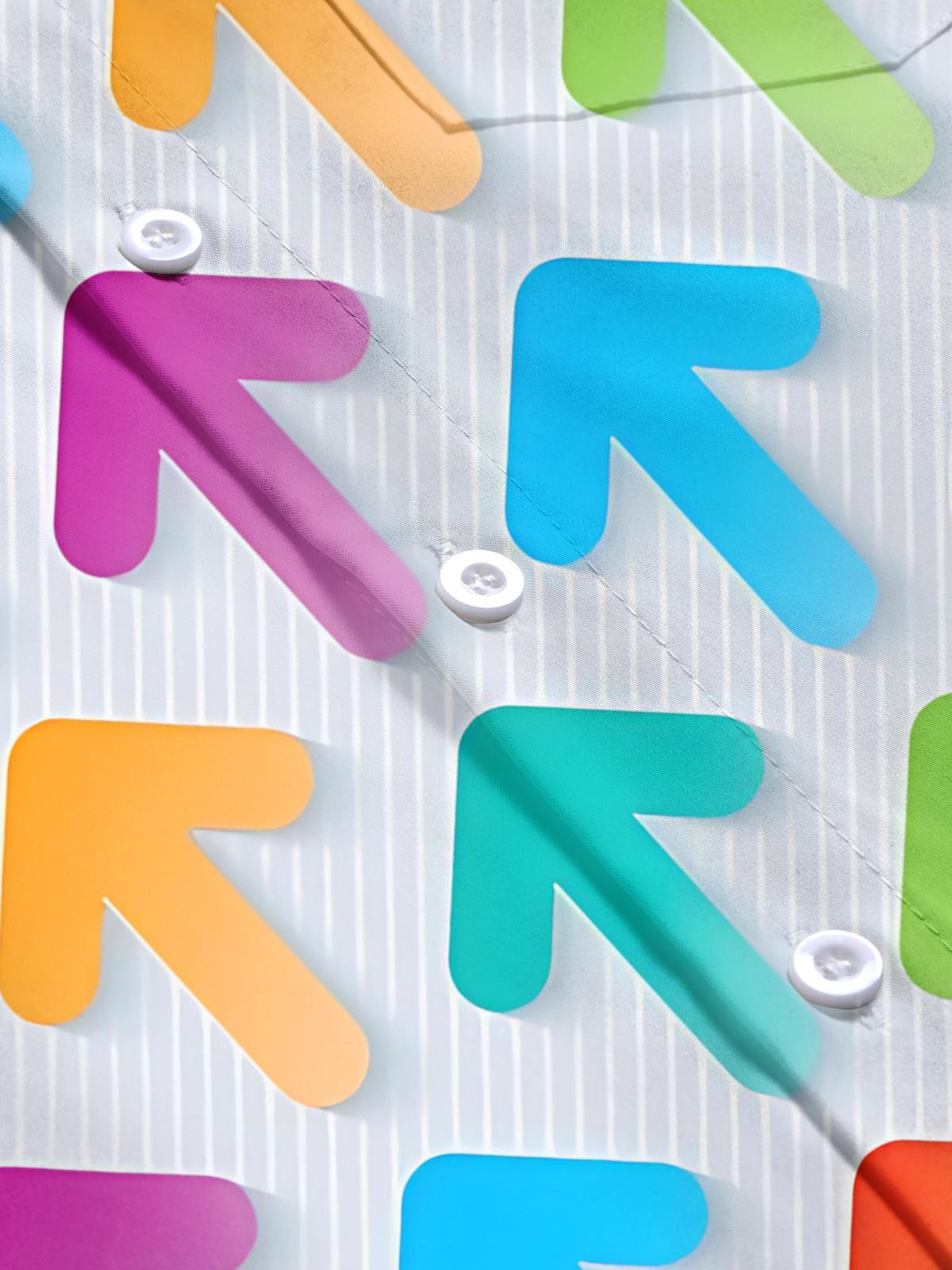 Colorful Arrow Print Men's Pocket Short Sleeve Shirts