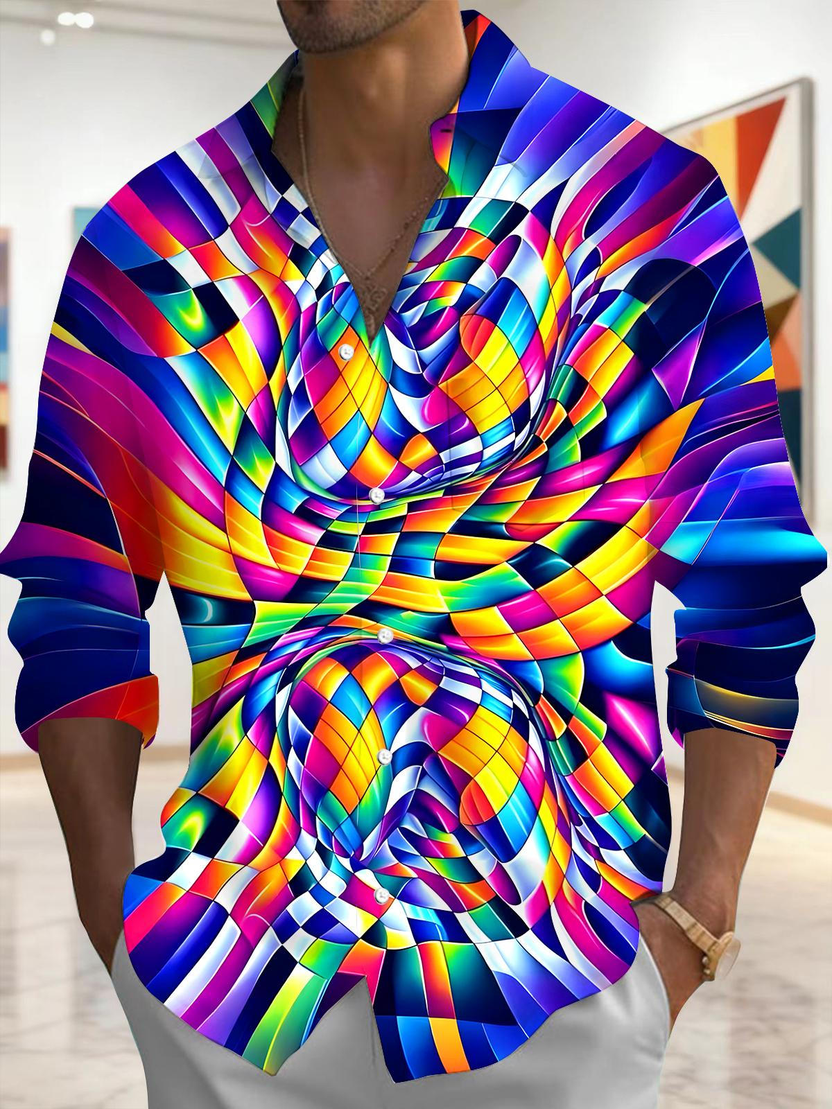 Geometry Men's Pocket Long Sleeve Shirts