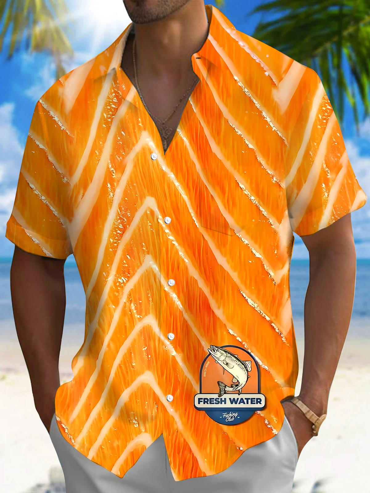 Salmon Men's Pocket Short Sleeve Shirts