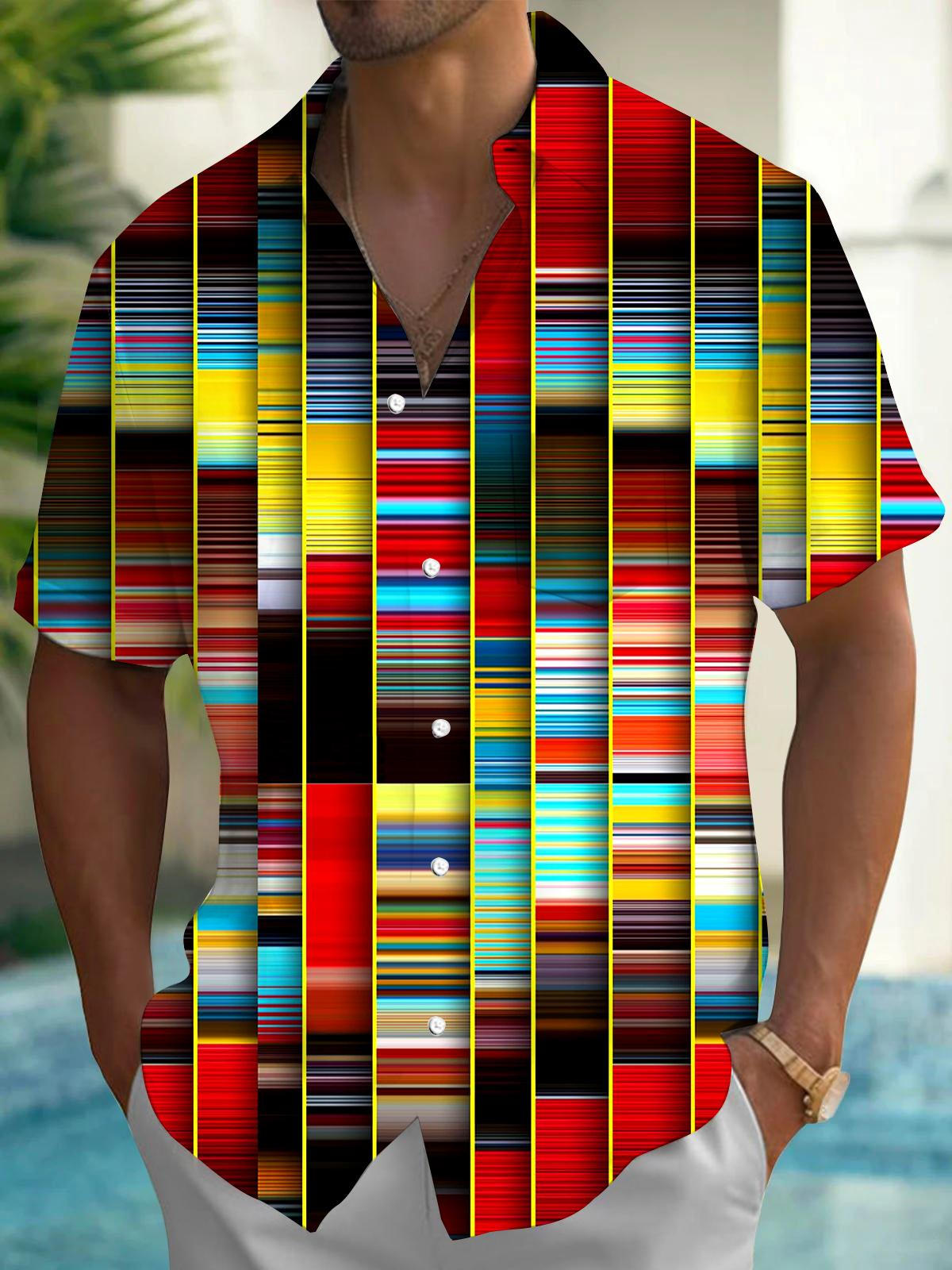 Geometry Men's Pocket Short Sleeve Shirts