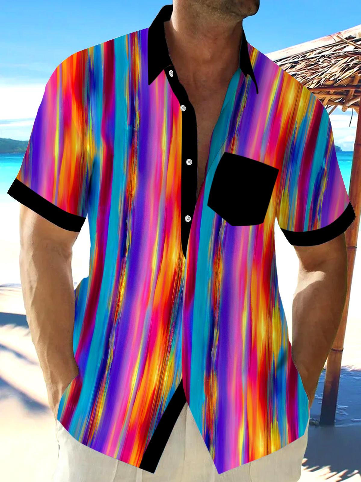 Tie Dye Men's Pocket Short Sleeve Shirts