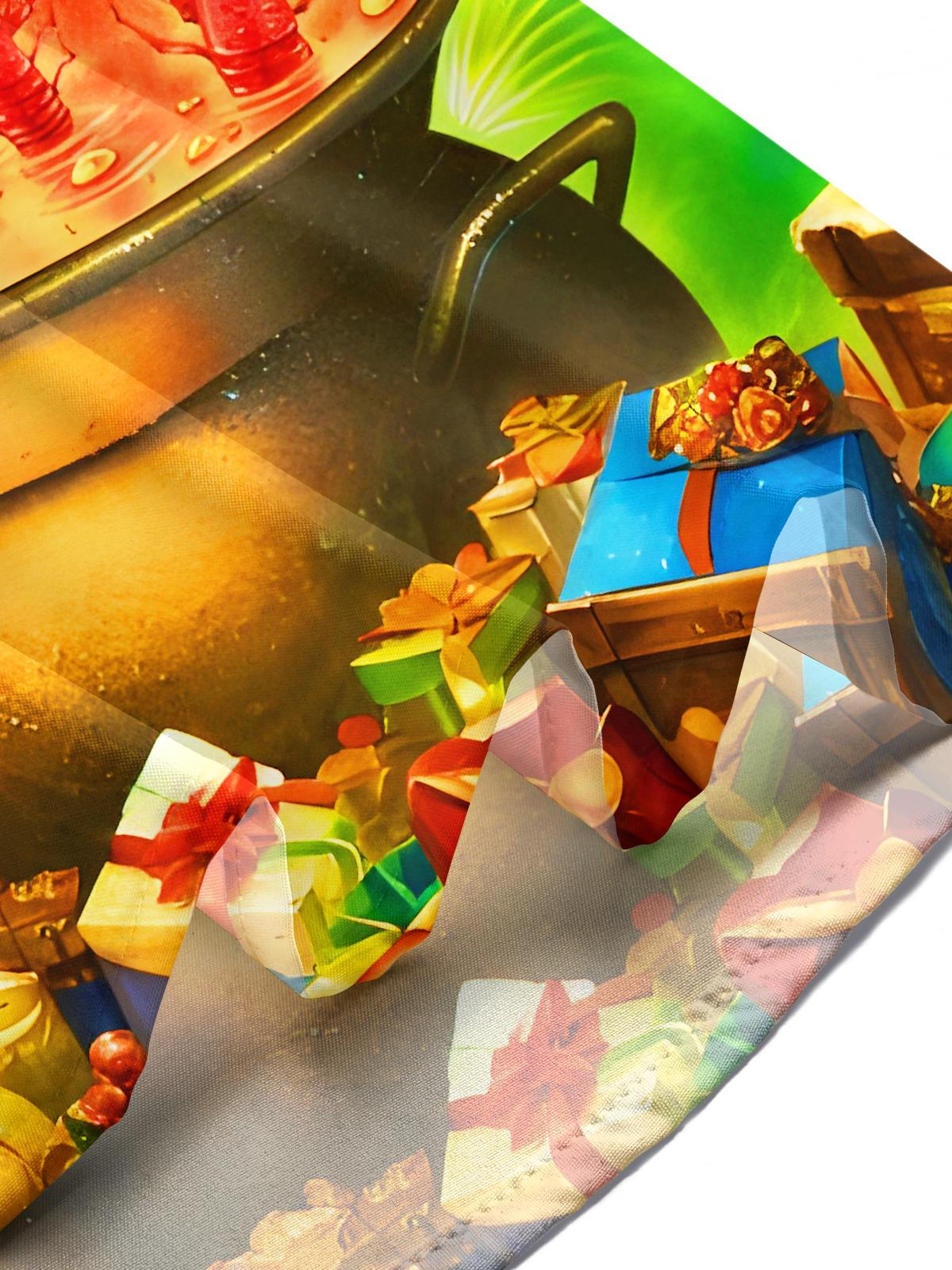 Fun Christmas Santa Claus Accordion Dancing Crayfish Xmas Men's Pocket Short Sleeve Shirts