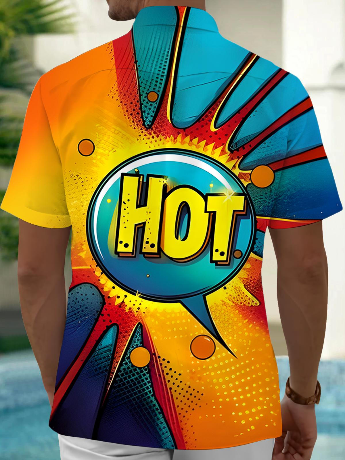 Summer Is Hot Men's Pocket Short Sleeve Shirts
