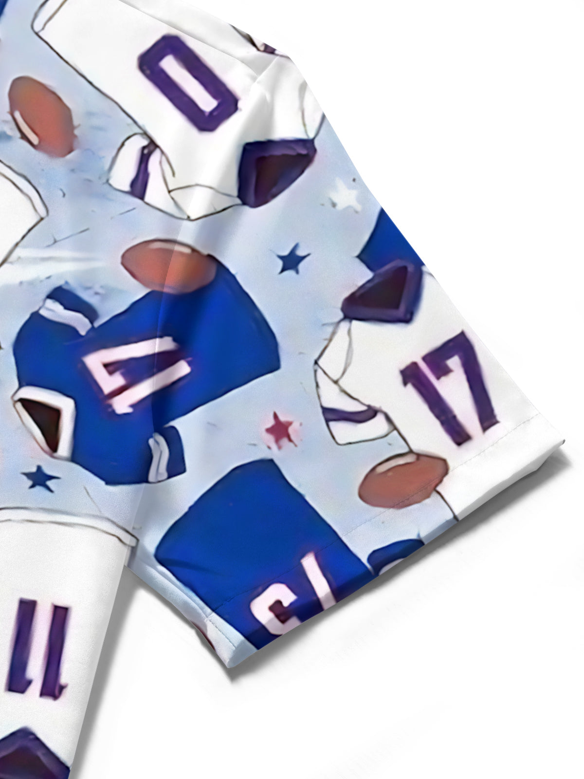 Football Jersey Print Men's Pocket Short Sleeve Shirts