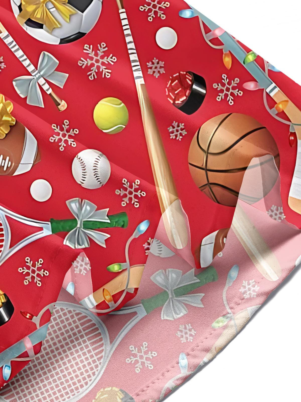 Sports Ball Christmas Snowflake Print Men's Pocket Short Sleeve Shirts