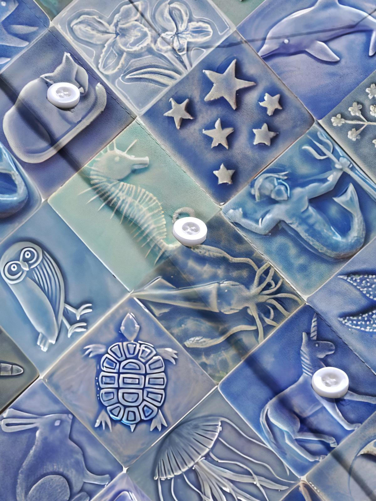 Ocean Art Print Men's Pocket Long Sleeve Shirts